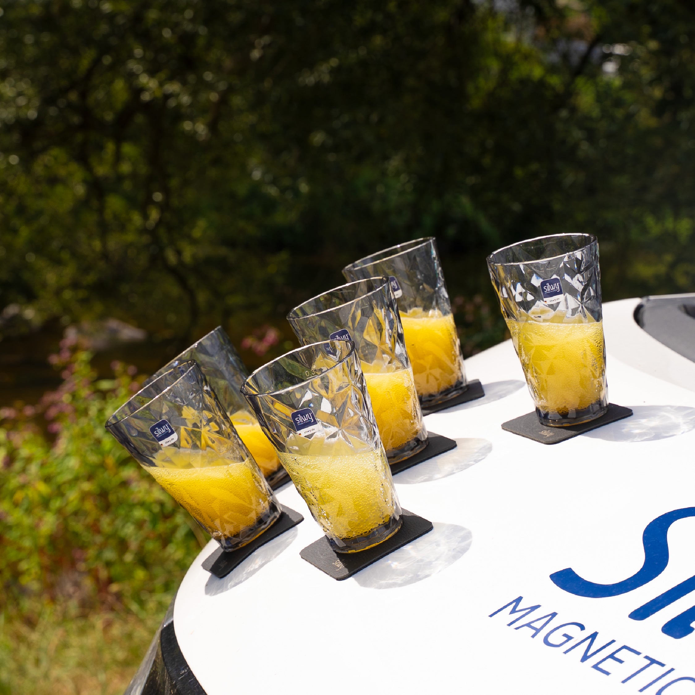 Verres magnétiques en plastique LONGDRINK GRIS PRISMA