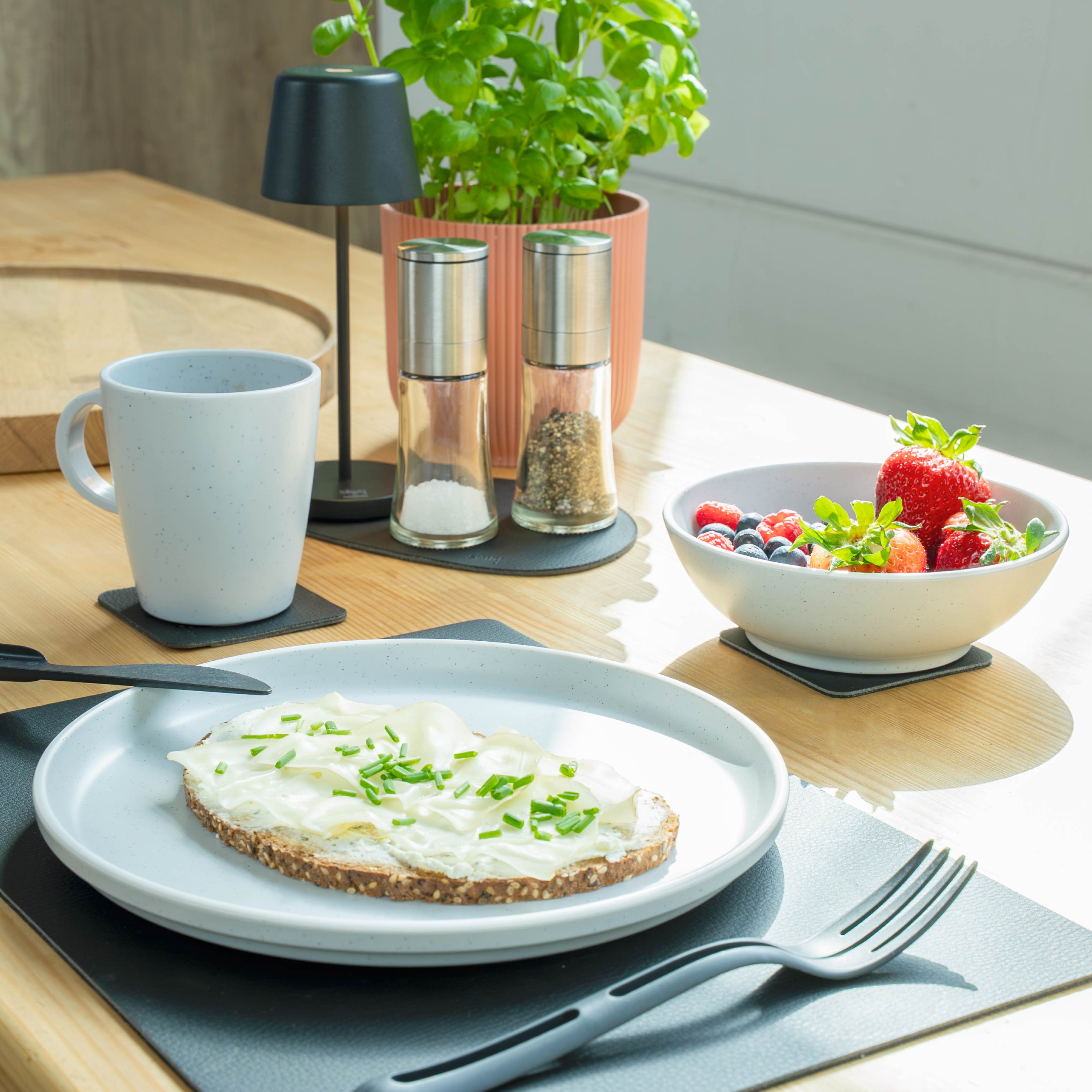 Magnet-Kunststoff-Geschirr white Küchentisch