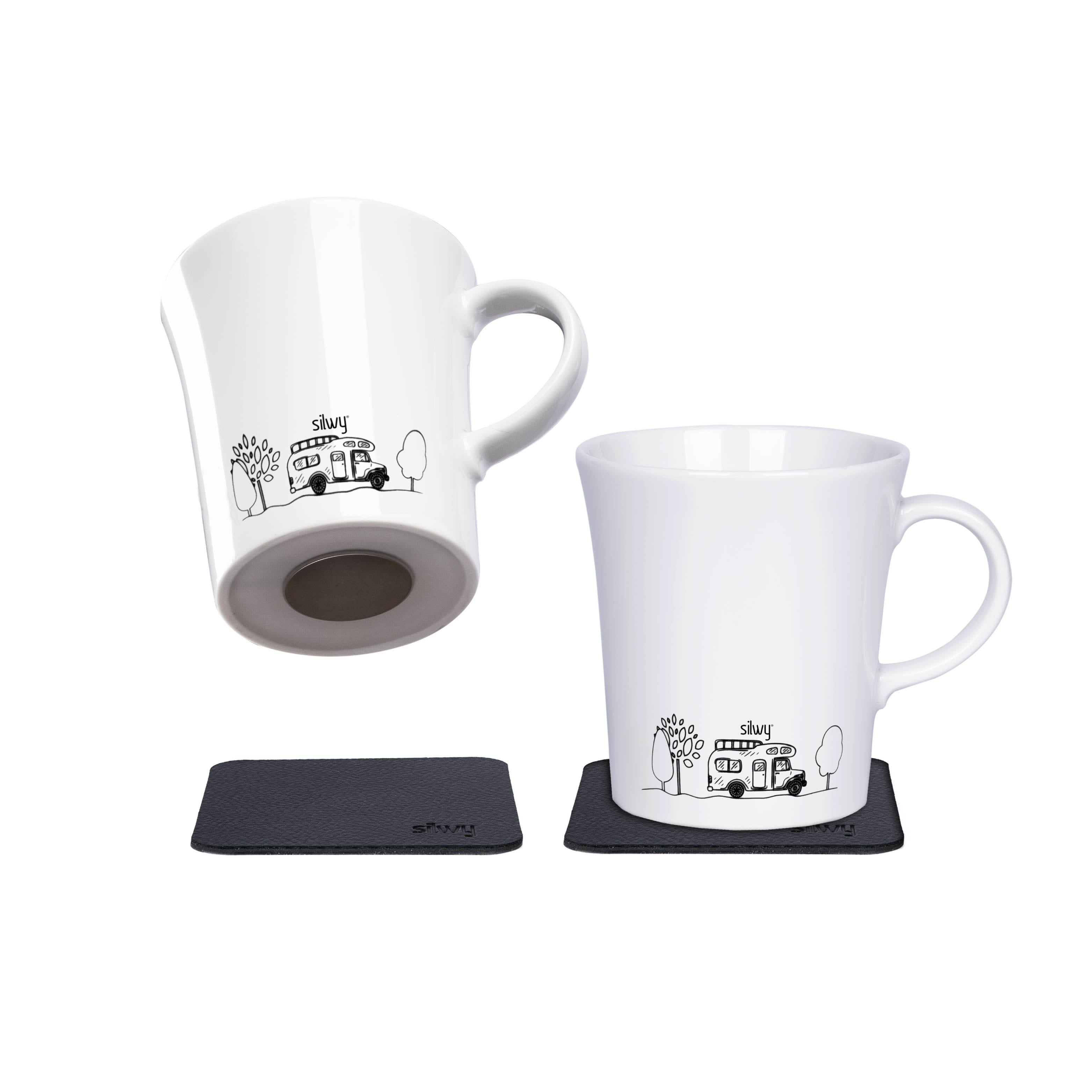 Tasses magnétiques en porcelaine CAMPING