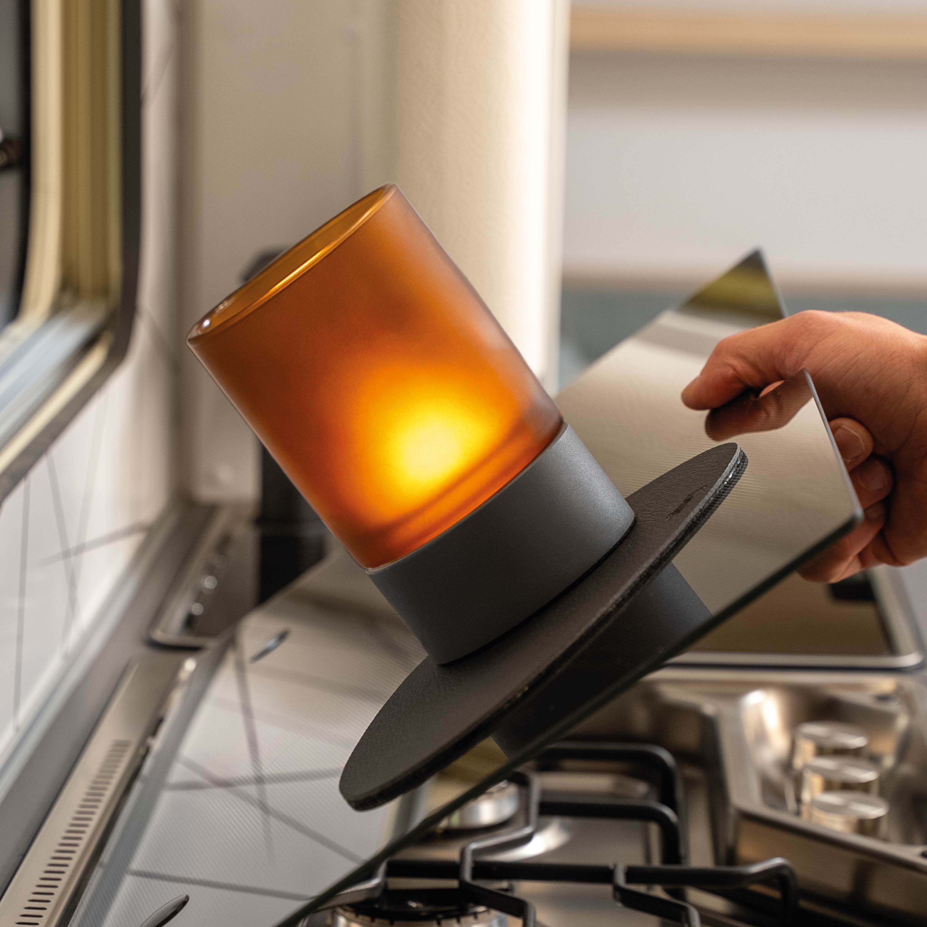 Magnet-Windlicht COGNAC inkl. Platzset