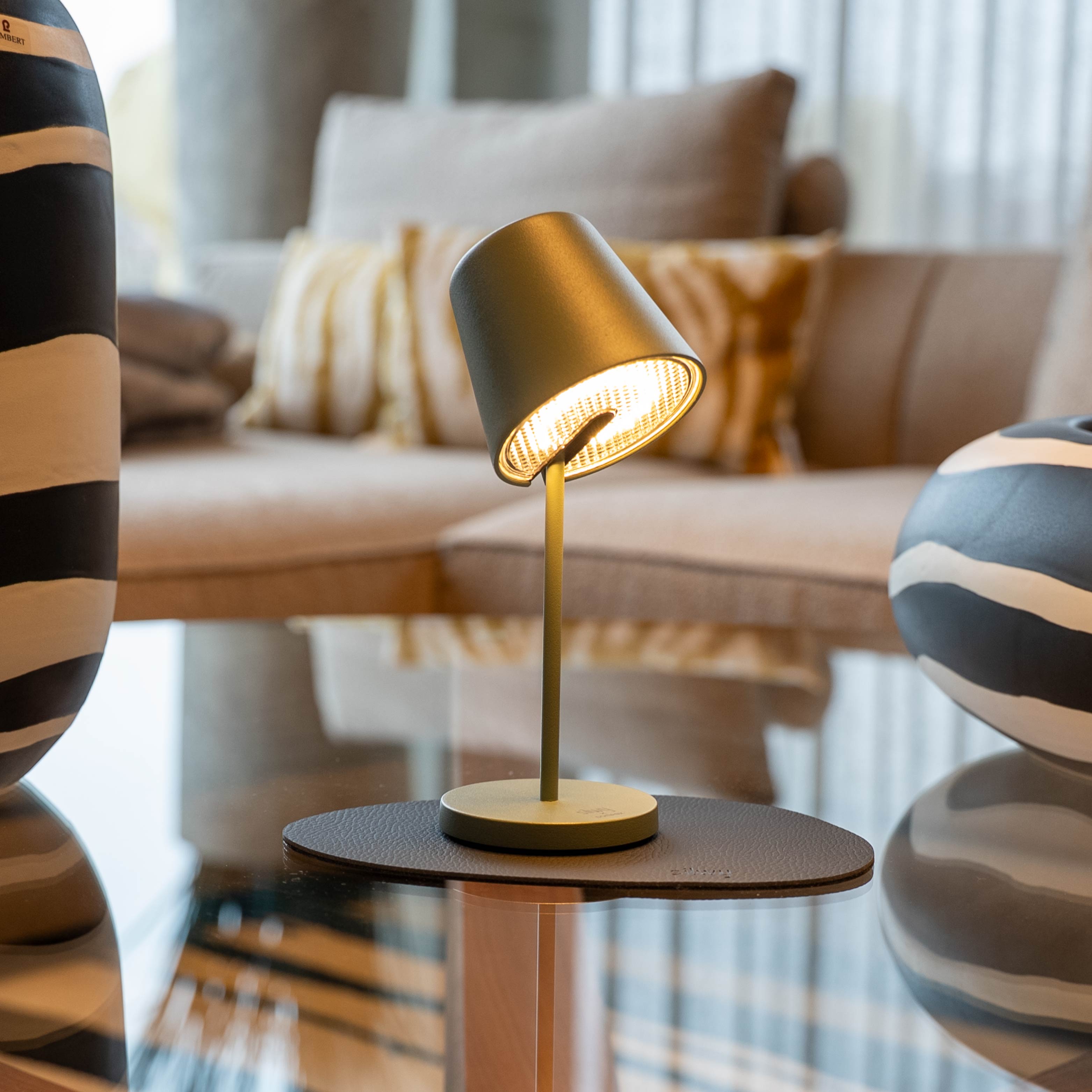 Magnetic lamp PORTOFINO OLIVE including placemat and pad