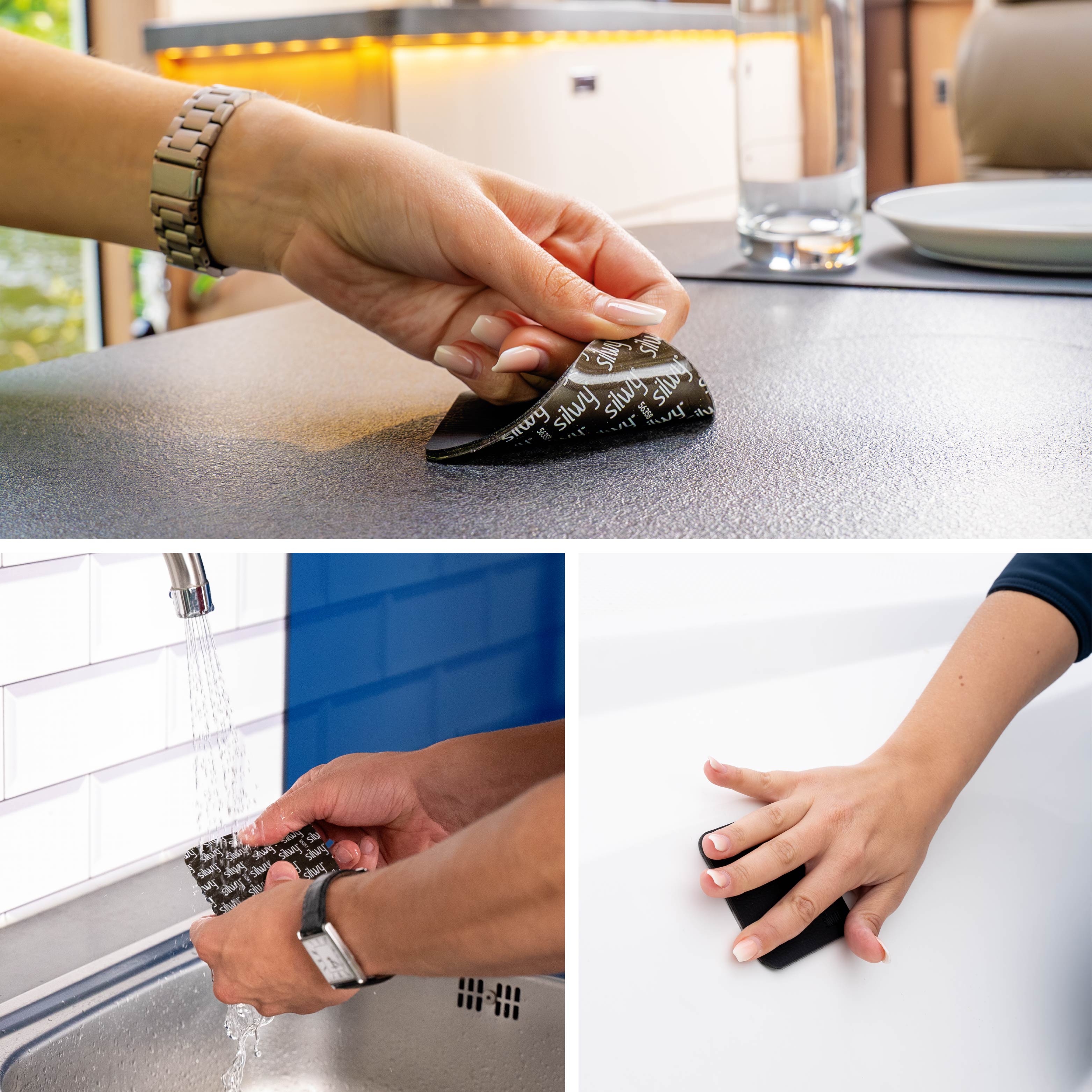 Funktionsweise Pads: abziehbar, abwaschbar und wiederverwendbar