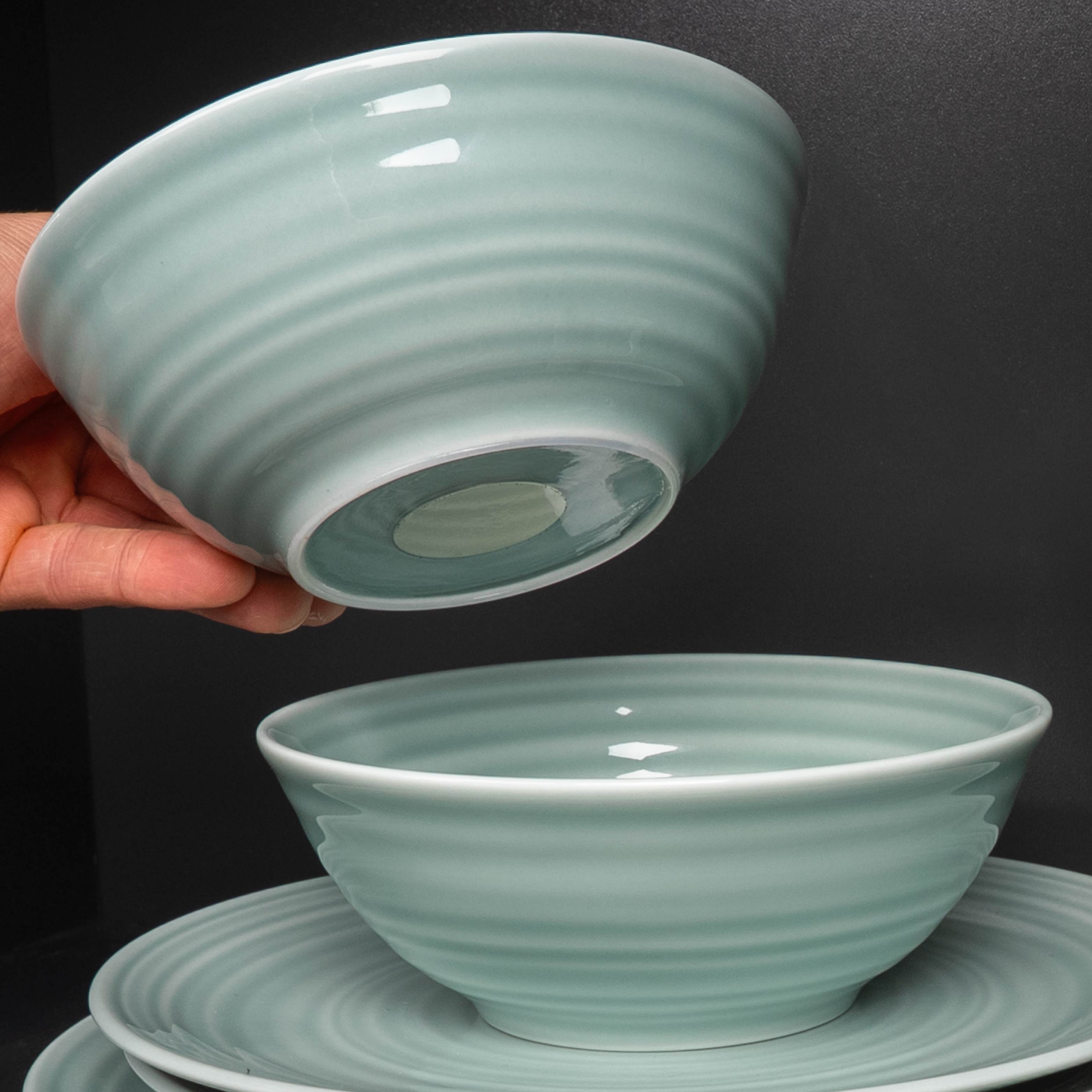 Magnetic porcelain bowl 16cm cyan stacking remove