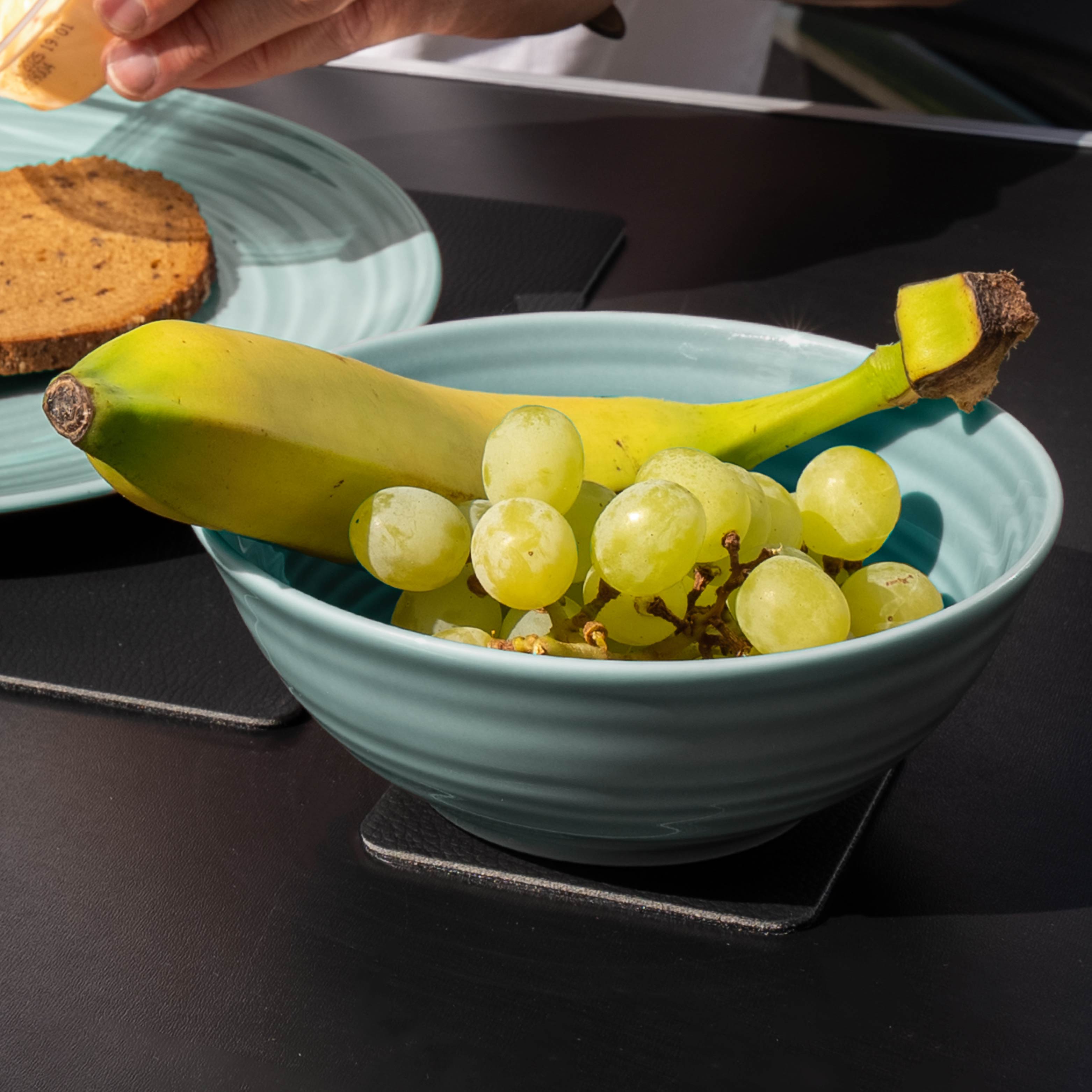 Magnetic porcelain bowl 16cm cyan camping table
