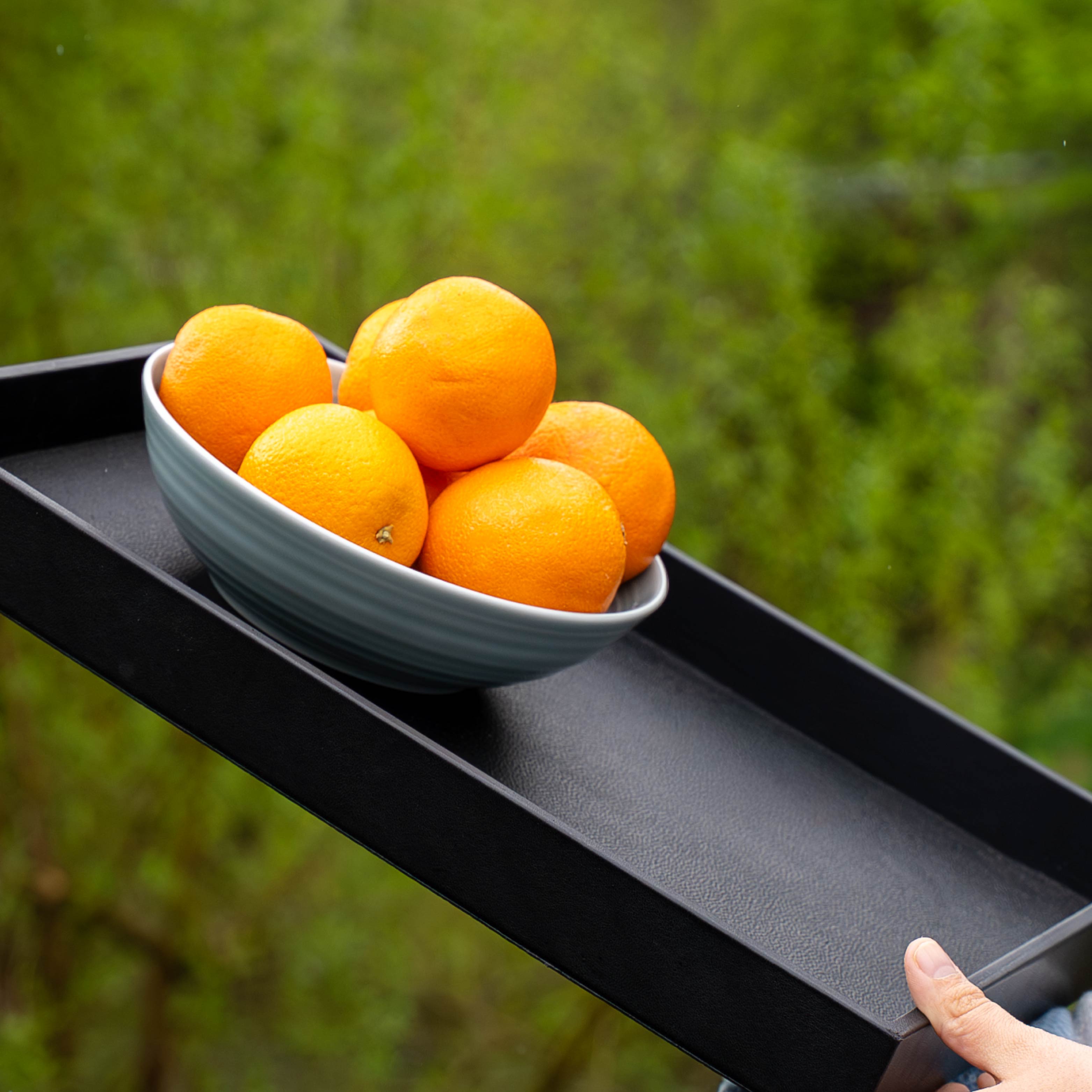 Magnetic porcelain food bowl 20 cm cyan on tray