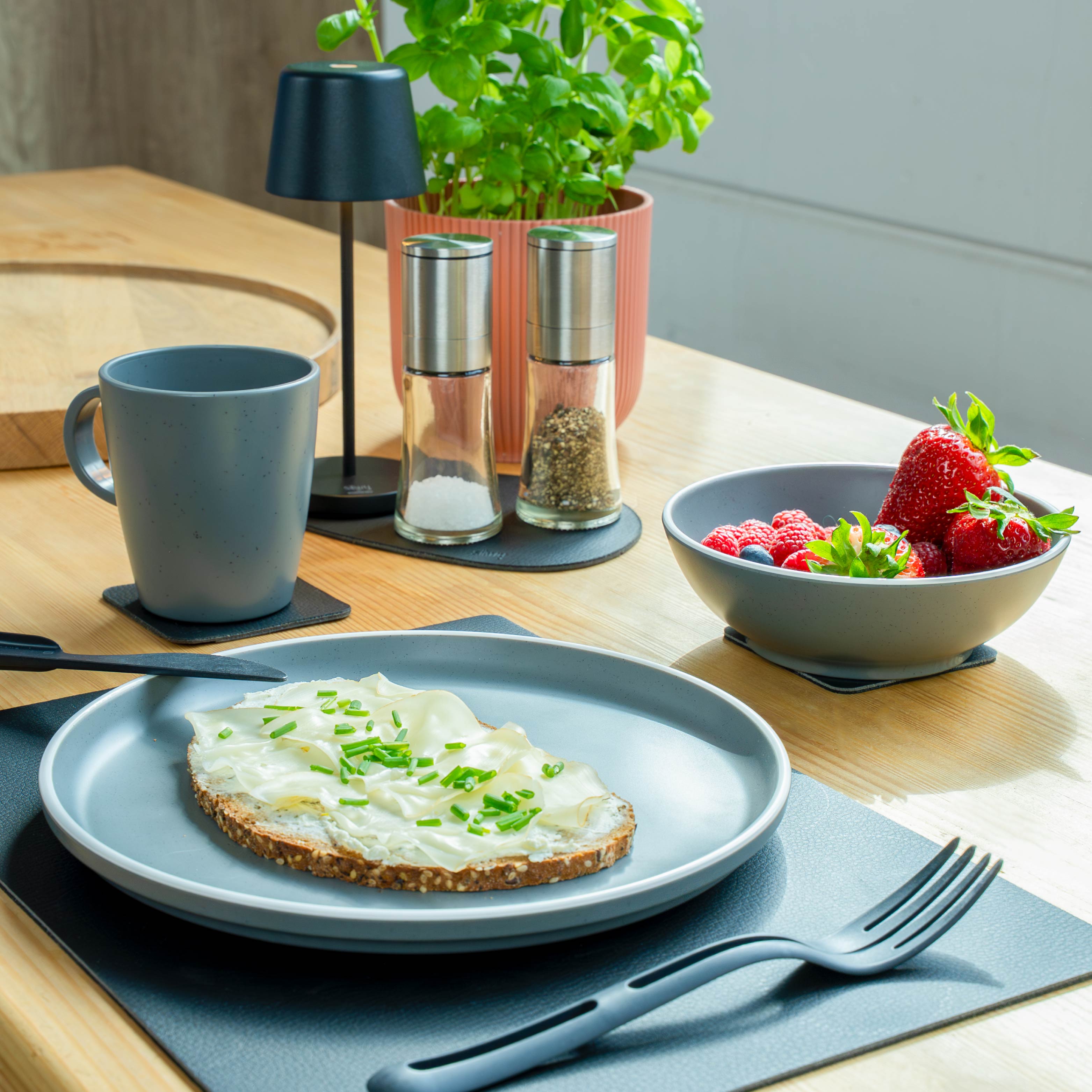 Magnetic plastic tableware grey kitchen table