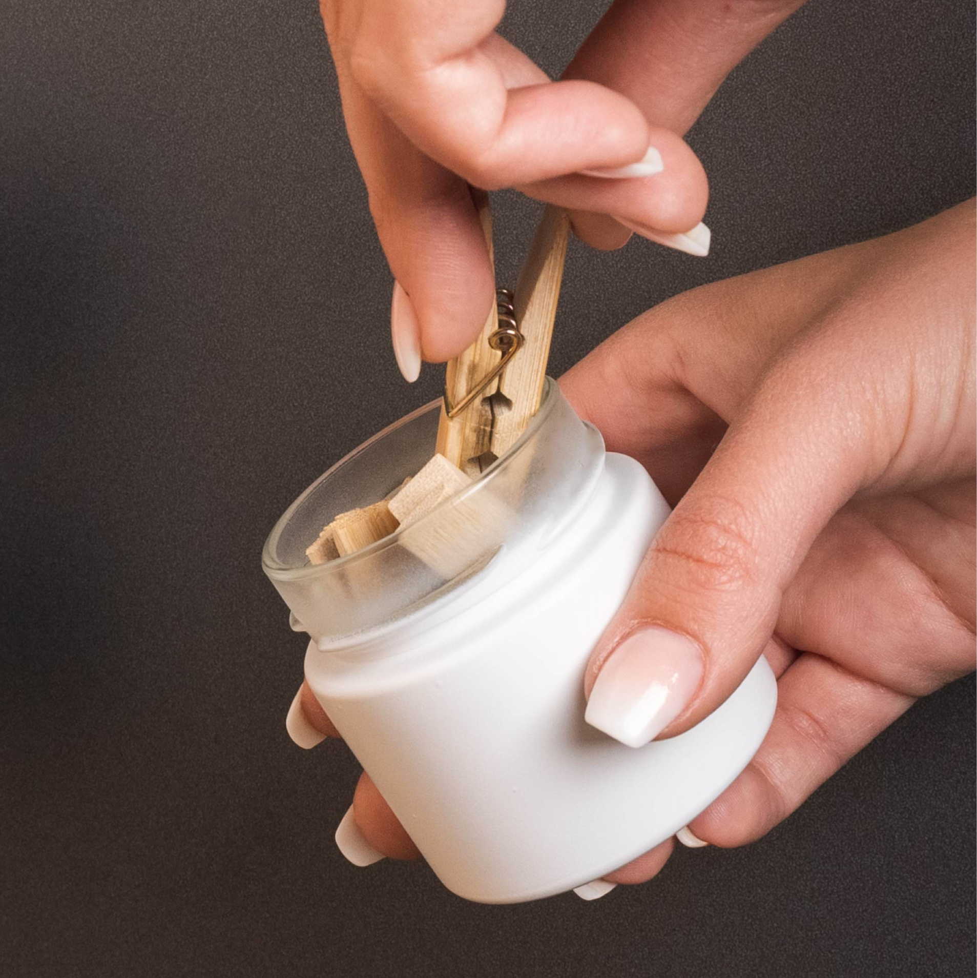 Close-up of magnetic delicatessen jar