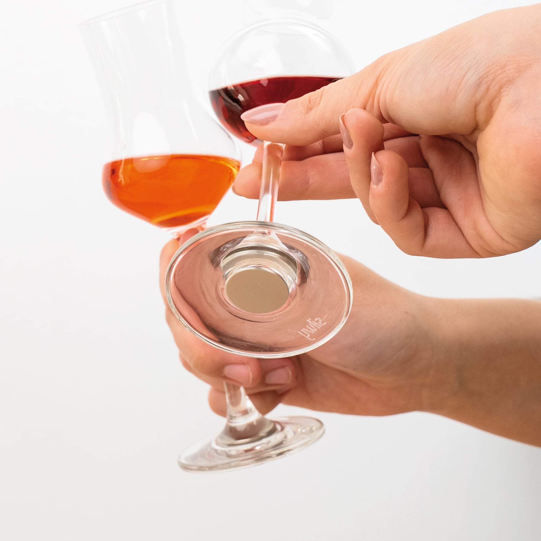 Toast with magnetic crystal glasses liqueur