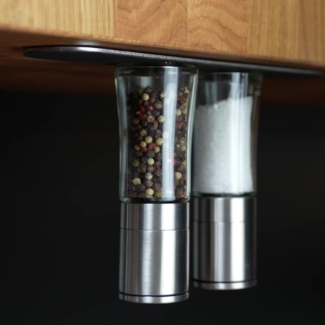 Spice mills super space-saving stowed overhead