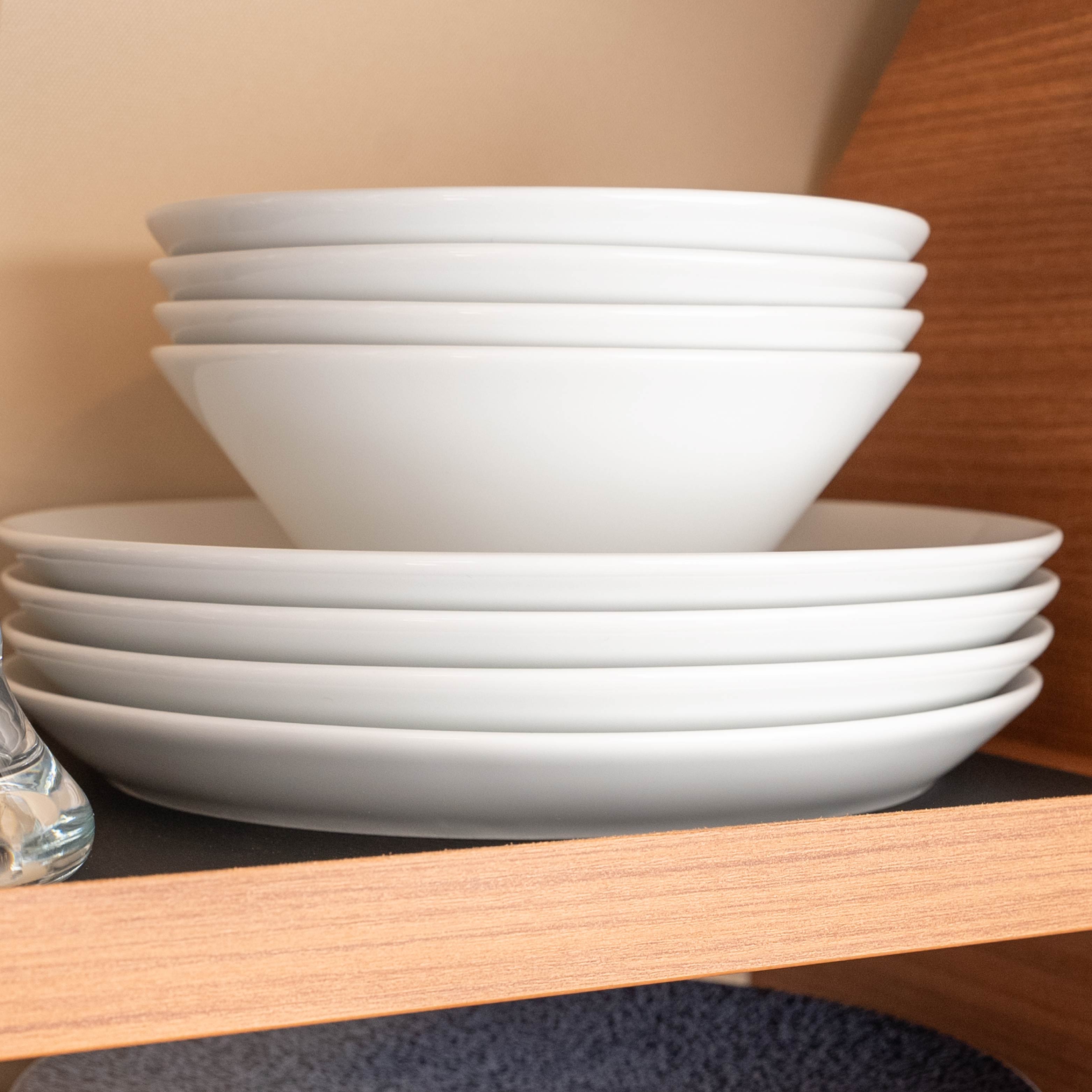 Set de porcelaine magnétique blanc empilable