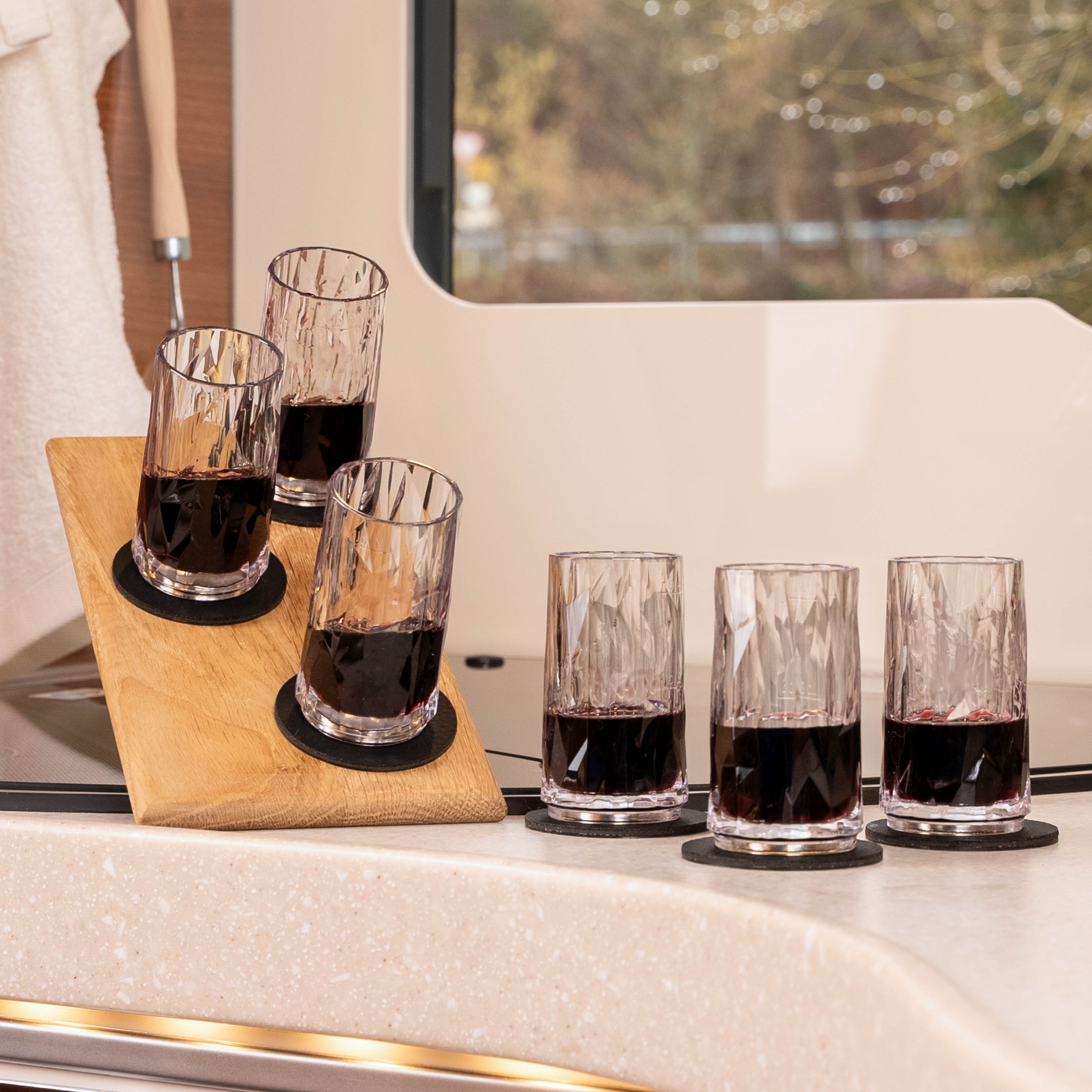 Lot de 6 Verres en Plastique Magnétiques Shot avec Nano-Gel Pads Métalliques rondes Nano-Gel Pads Métalliques en noir