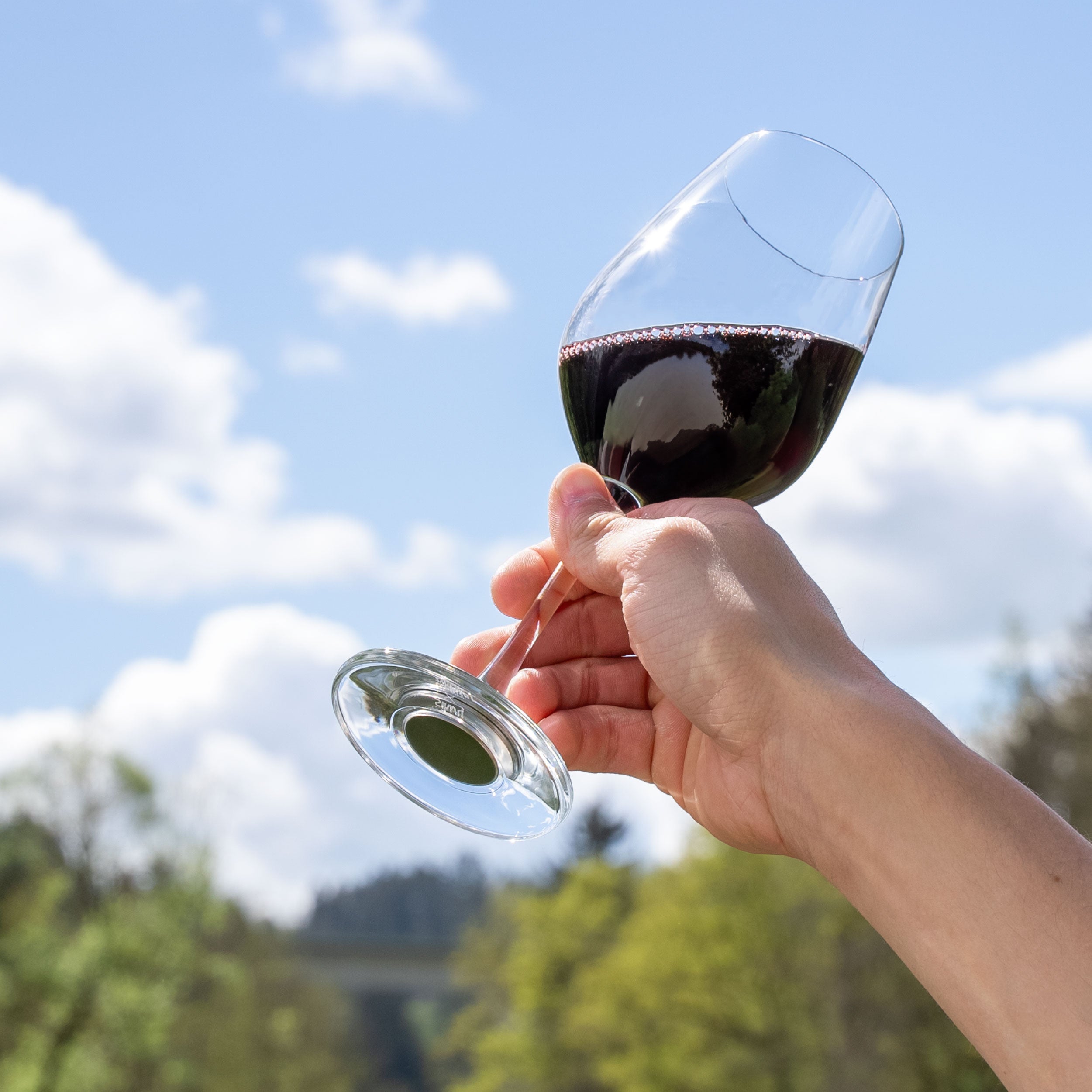 Bicchiere di cristallo magnetico per vino con magnete