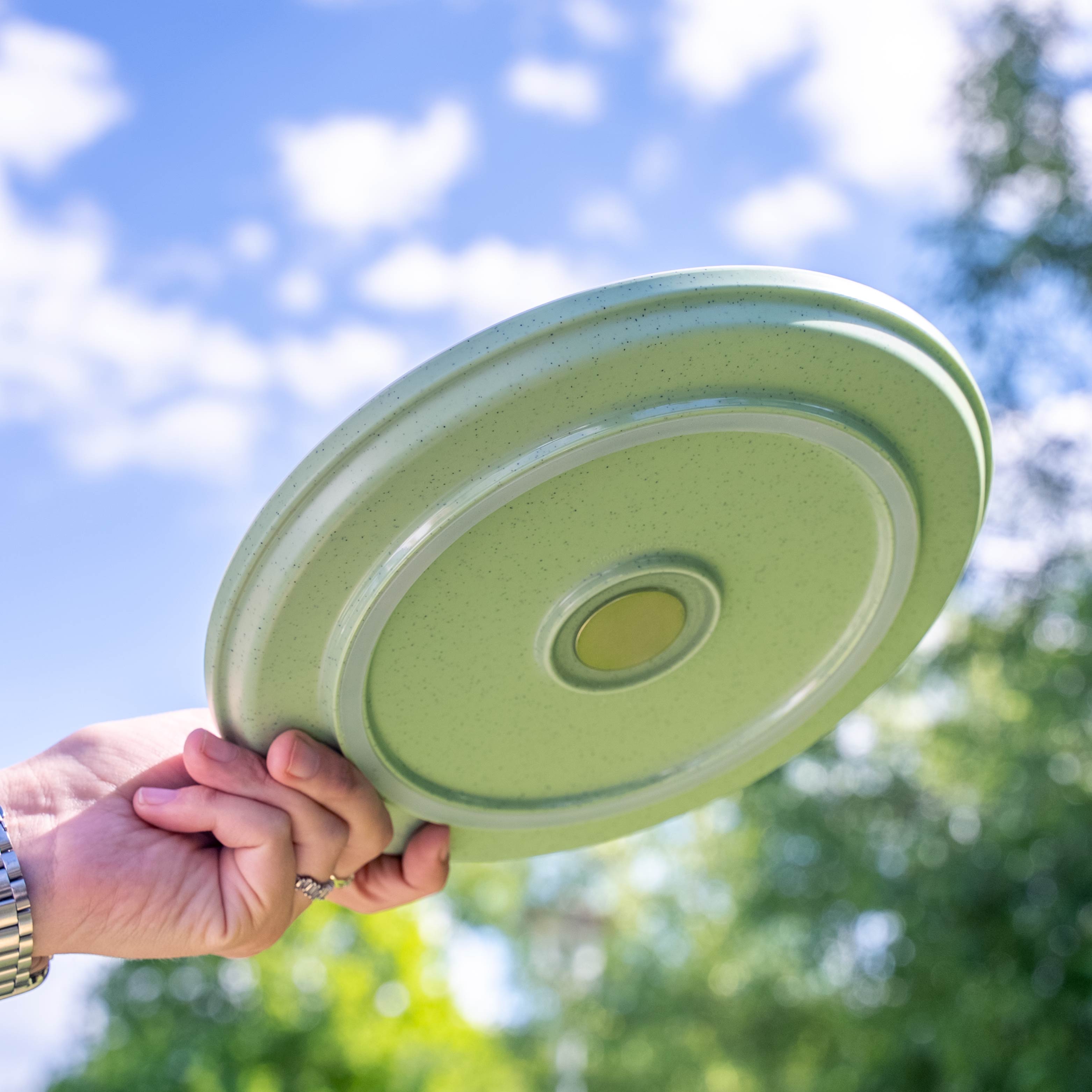 Disco magnetico in plastica green dal basso