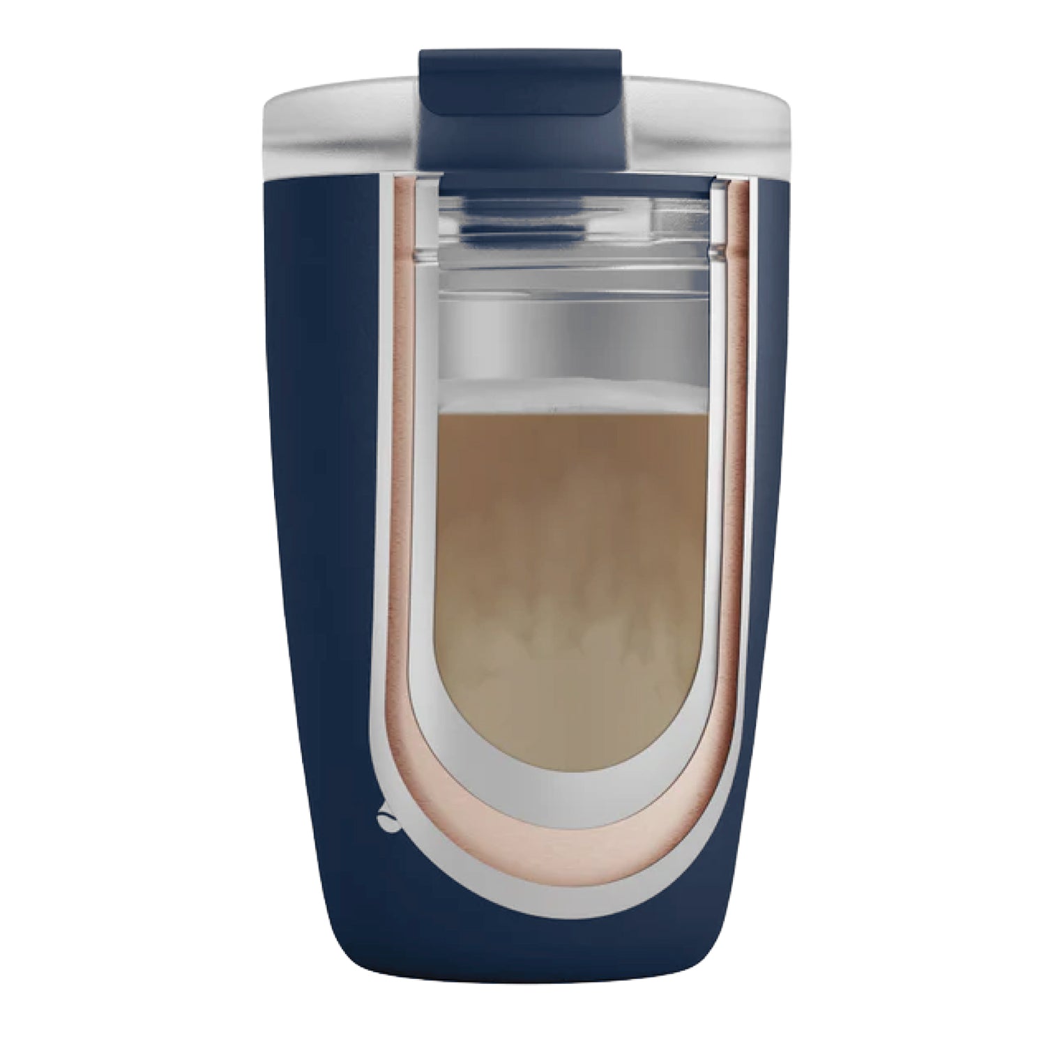 Uno strato sottovuoto a doppia parete impedisce al calore e al freddo di fuoriuscire, in modo che la vostra bevanda rimanga calda o fredda fino a 3 ore - nella foto: la Thermocup nel colore midnight