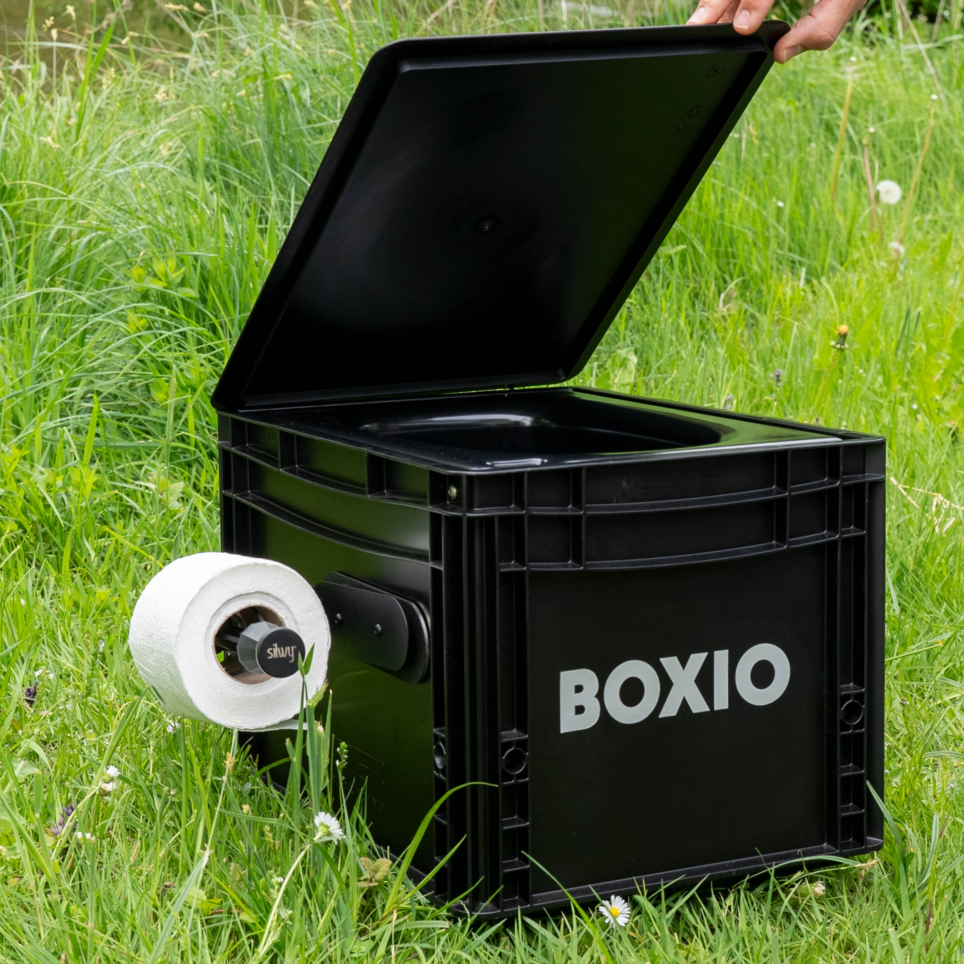 Portarotolo magnetico sul bordo della toilette