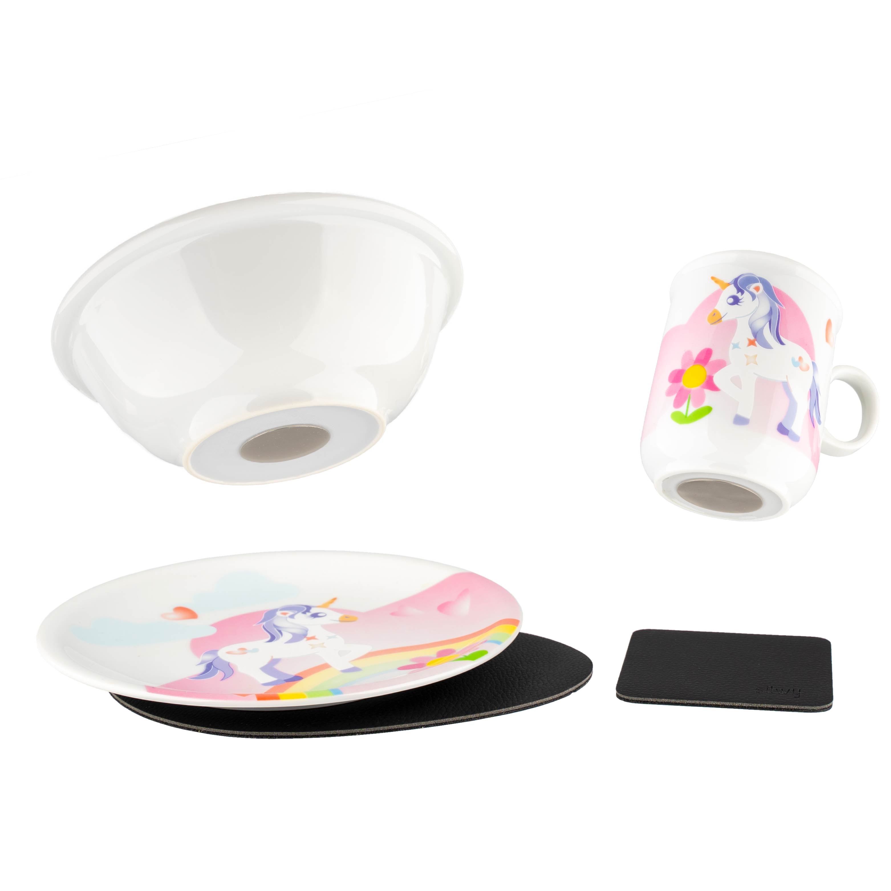 Magnetic Porcelain Tableware Set KIDS UNICORN