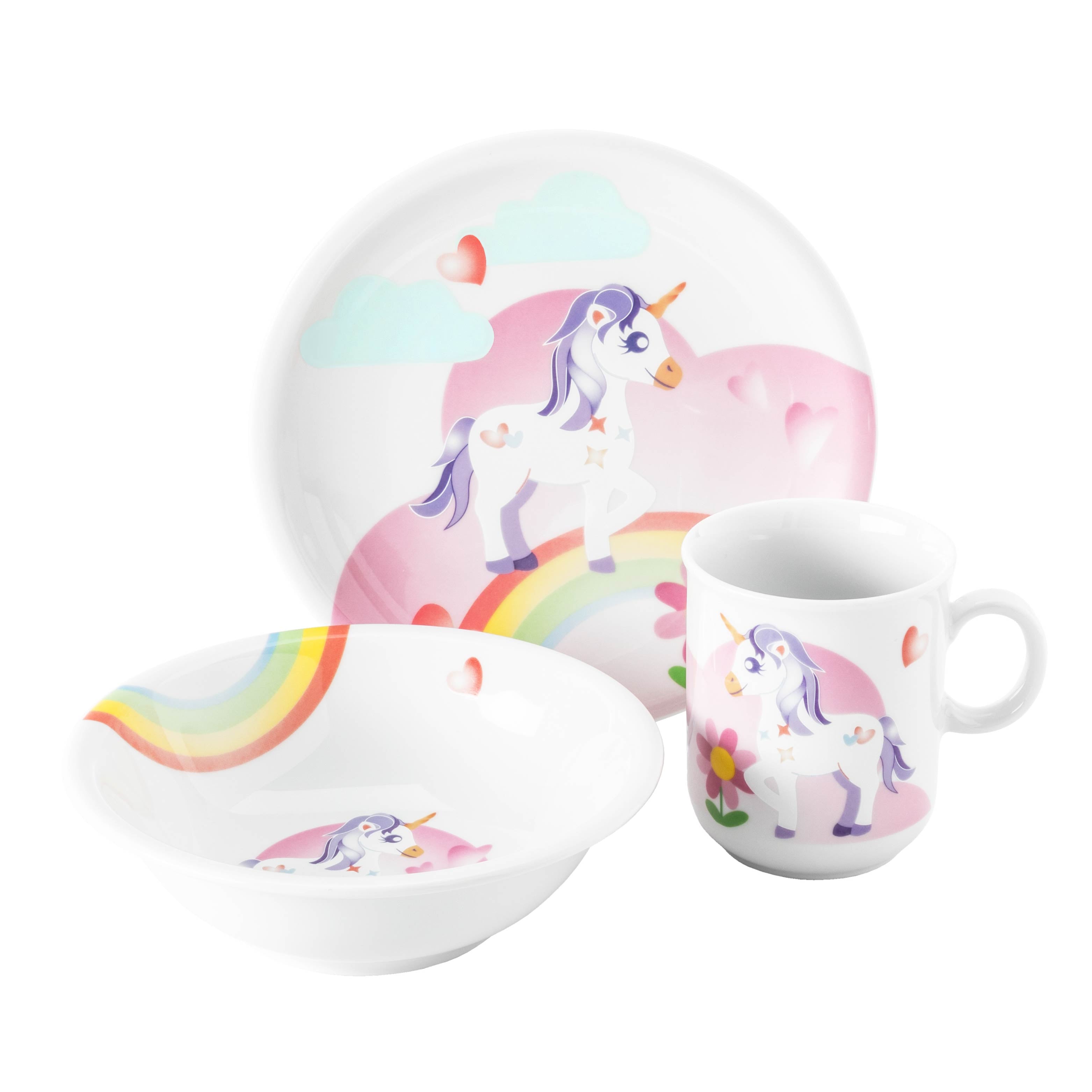 Magnetic Porcelain Tableware Set KIDS UNICORN