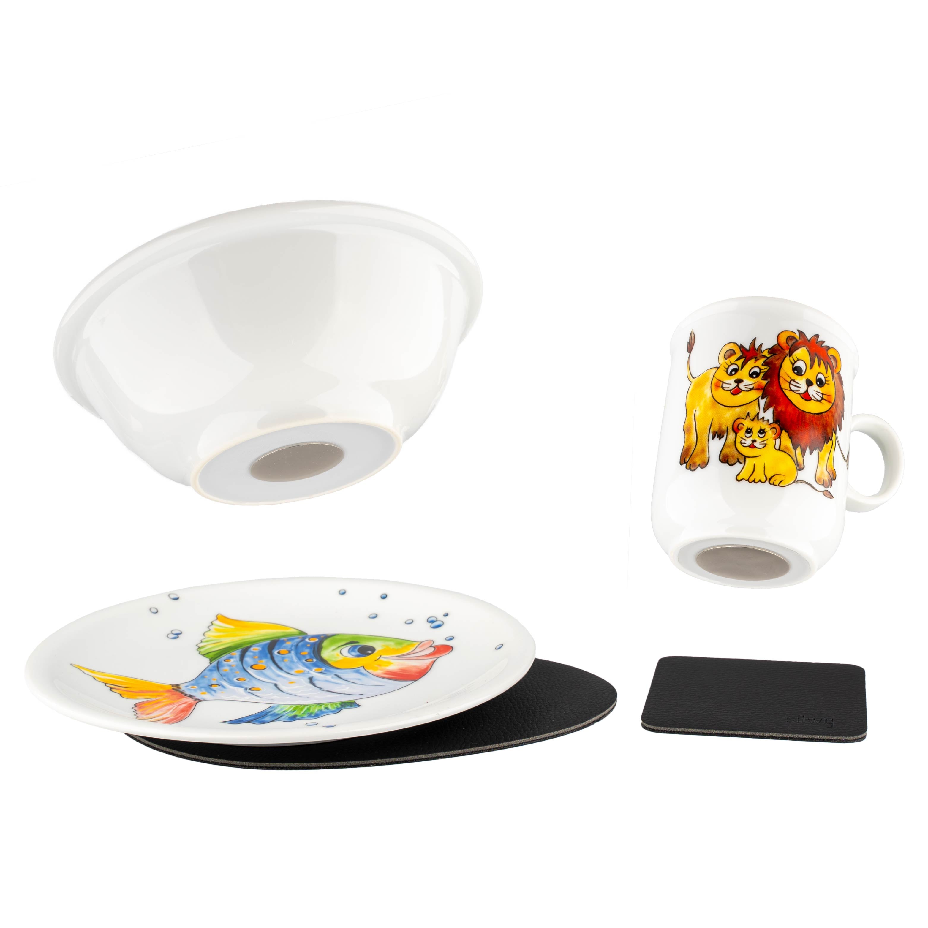 magnetic porcelain tableware set KIDS WILDLIFE