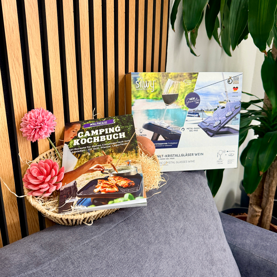 Verres à vin en cristal magnétique avec livre de cuisine de camping inclus