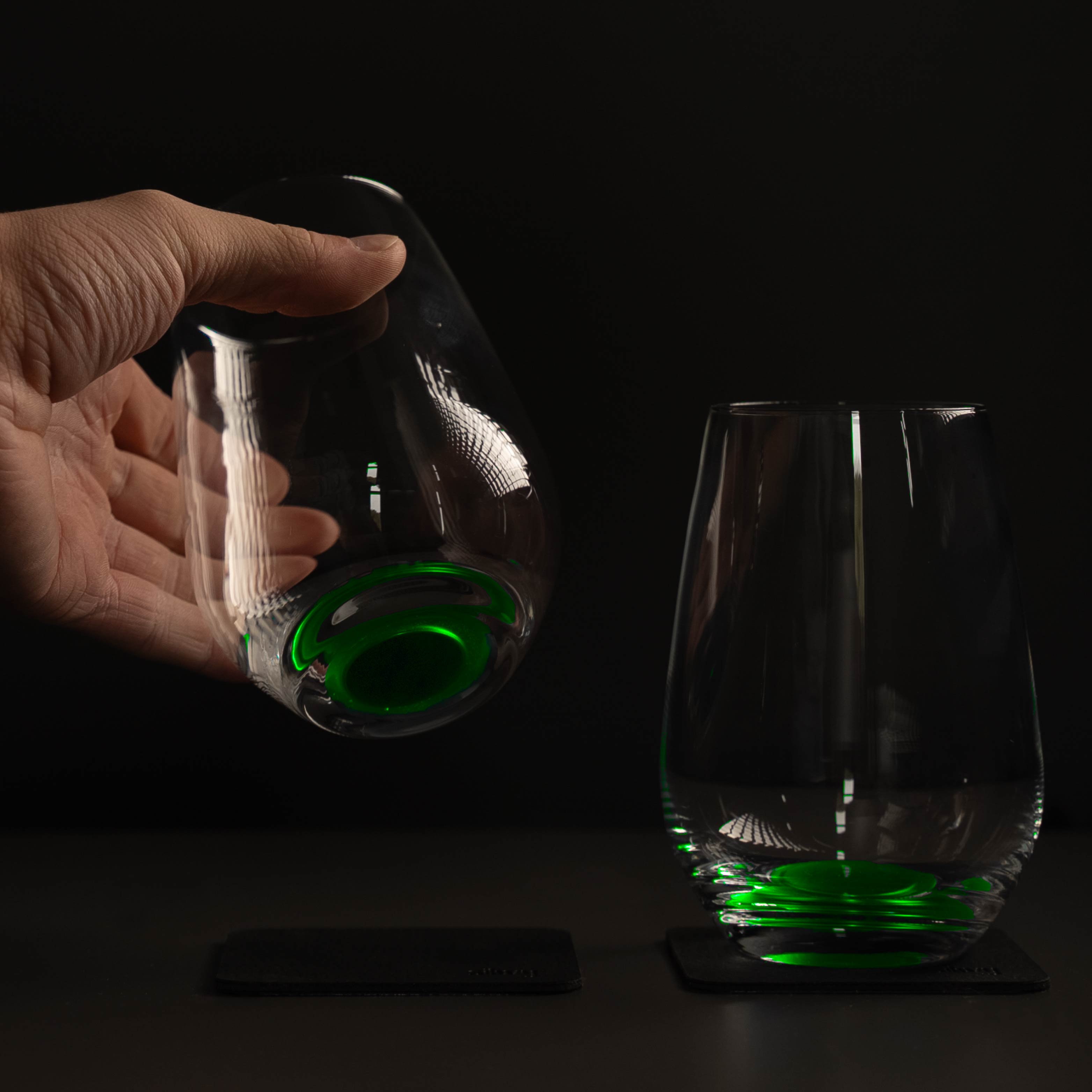 Verres en cristal magnétique LONGDRINK NIGHTGLOW GREEN