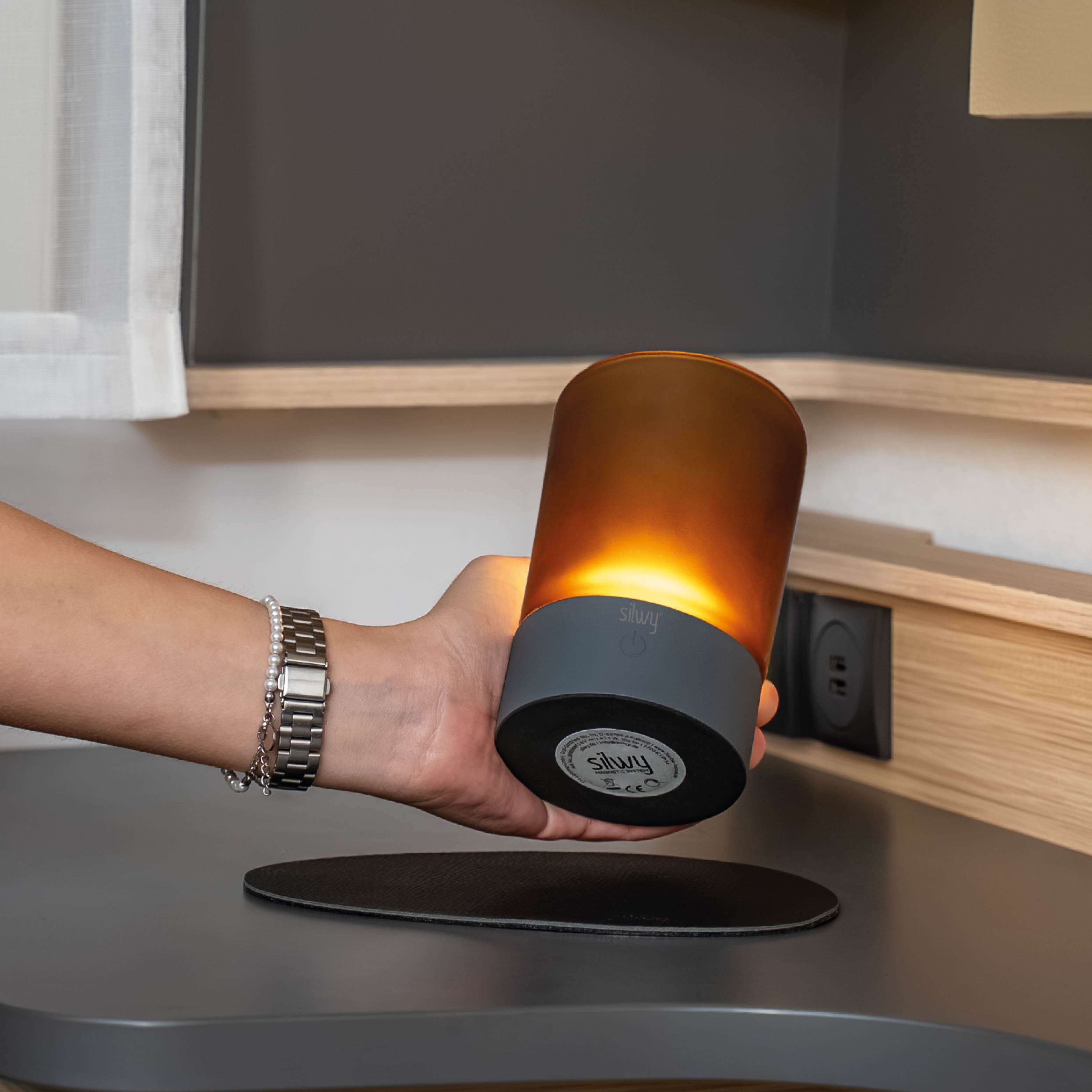 Magnet-Windlicht COGNAC inkl. Platzset