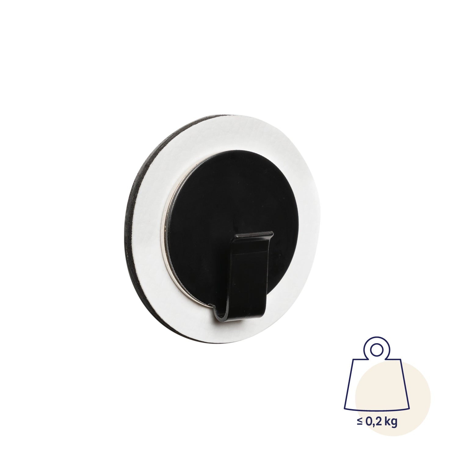 Magnetic hook CLEVER BLACK incl. Pad WHITE