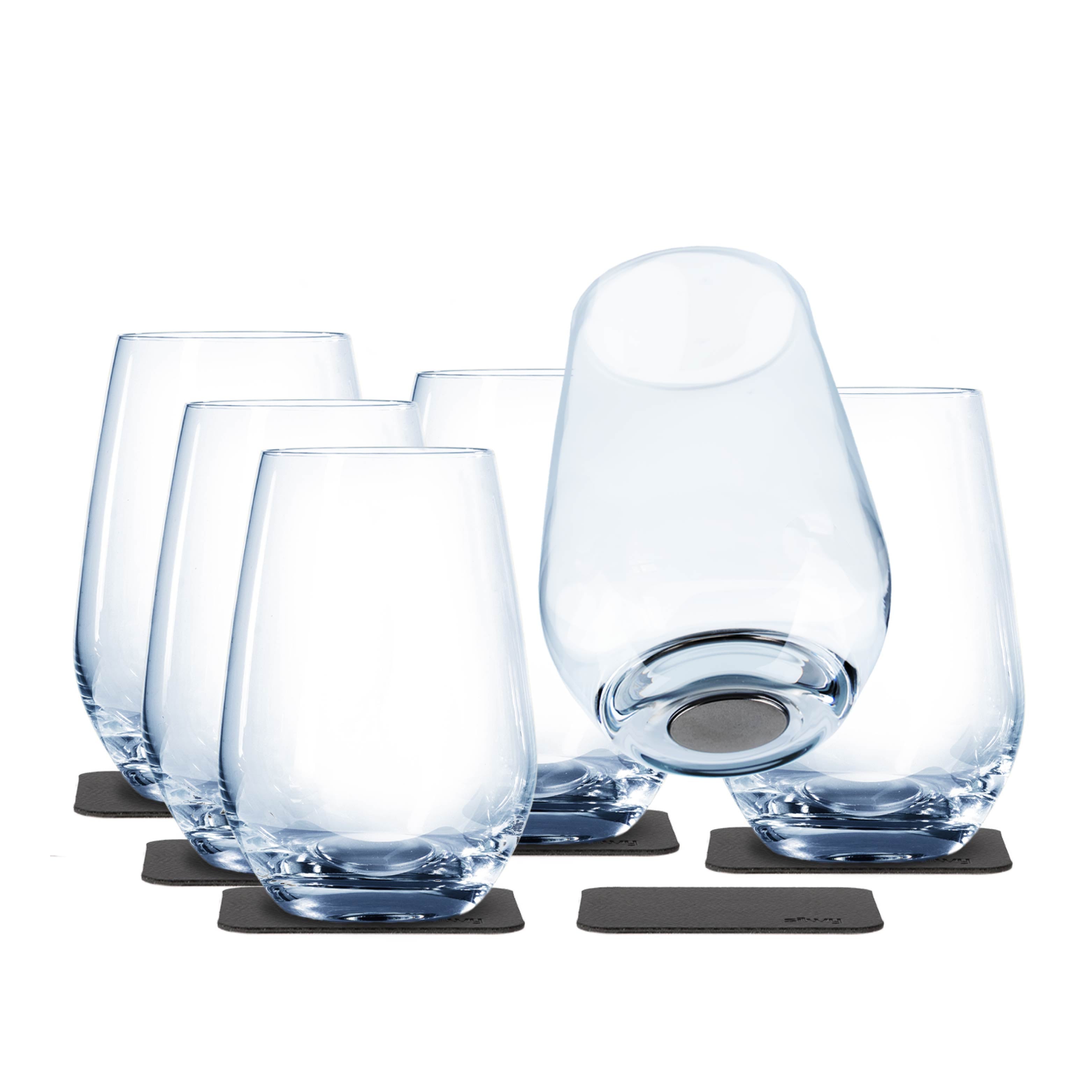Crop six Magnetic crystal glasses Longdrink on pads