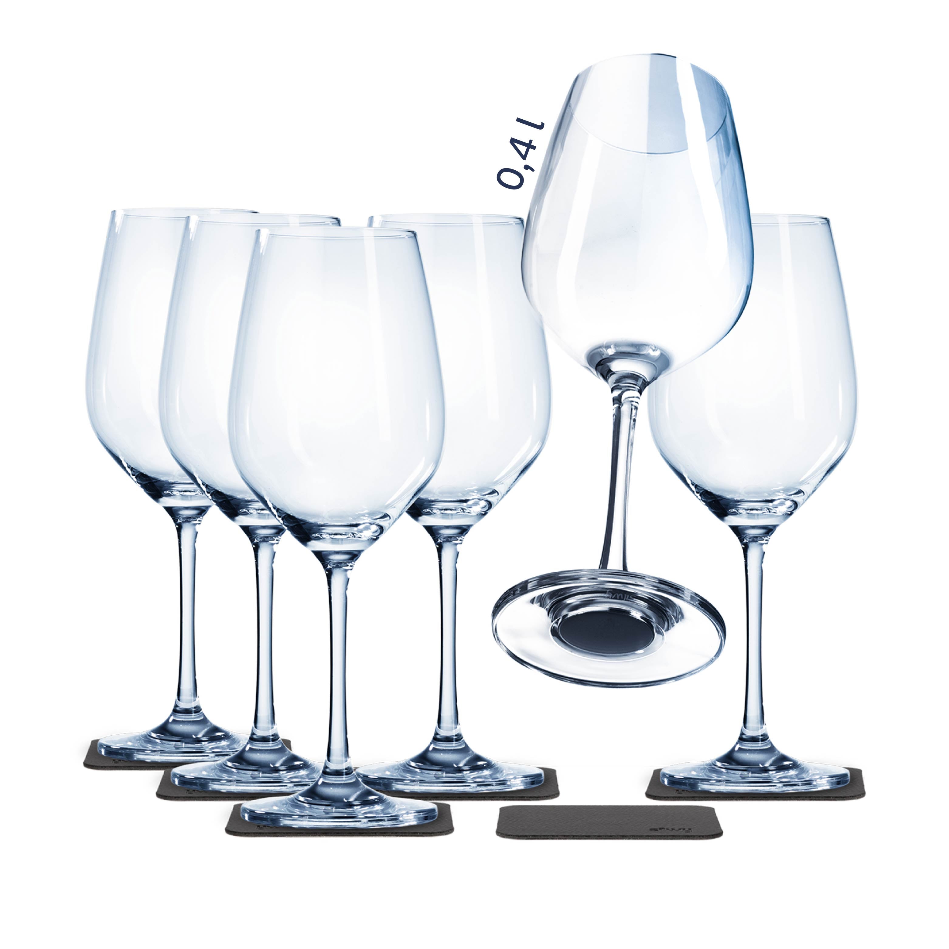 Crop six Magnetic crystal glasses wine on pads