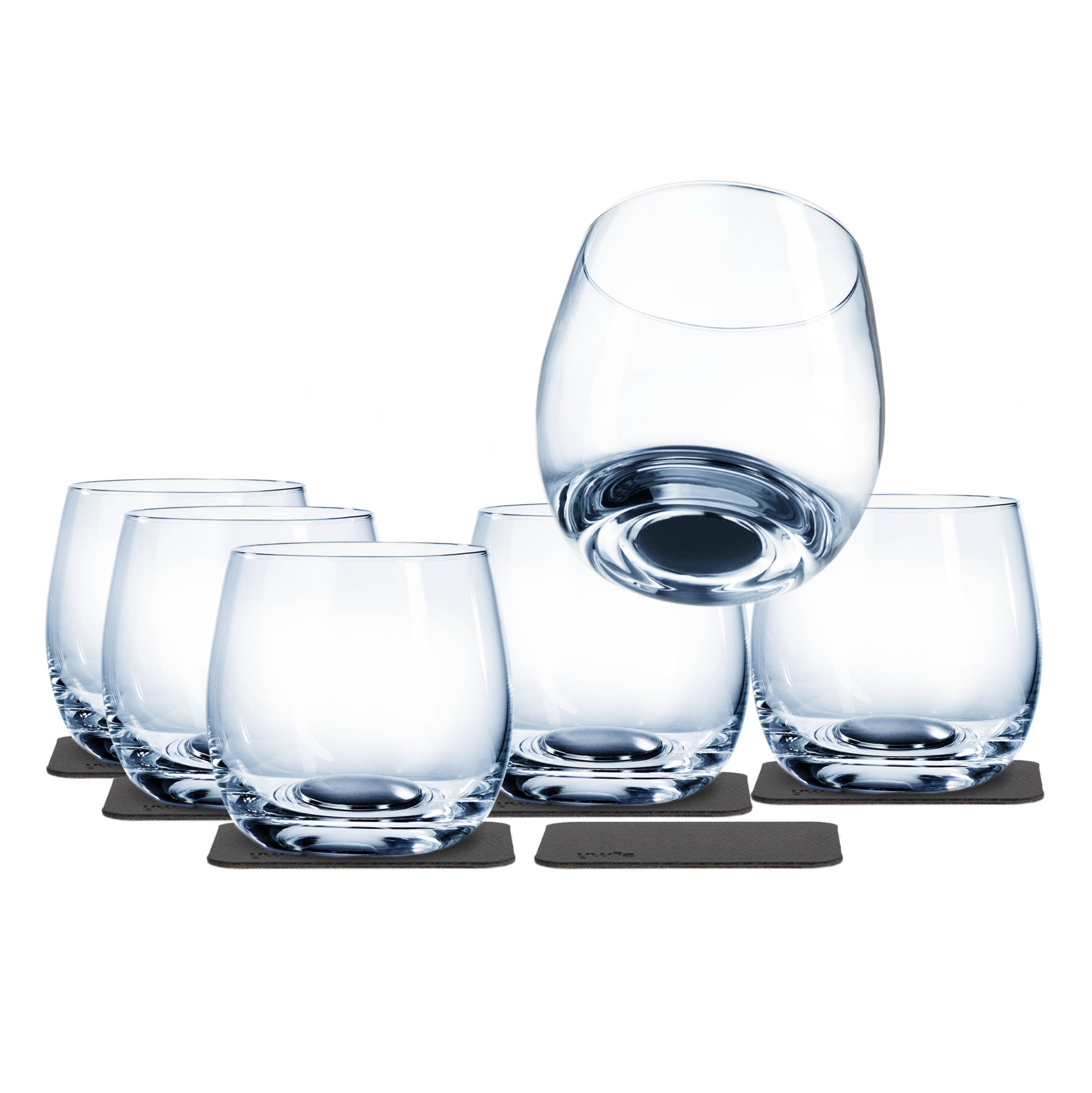Six Magnetic crystal glasses whisky with six pads