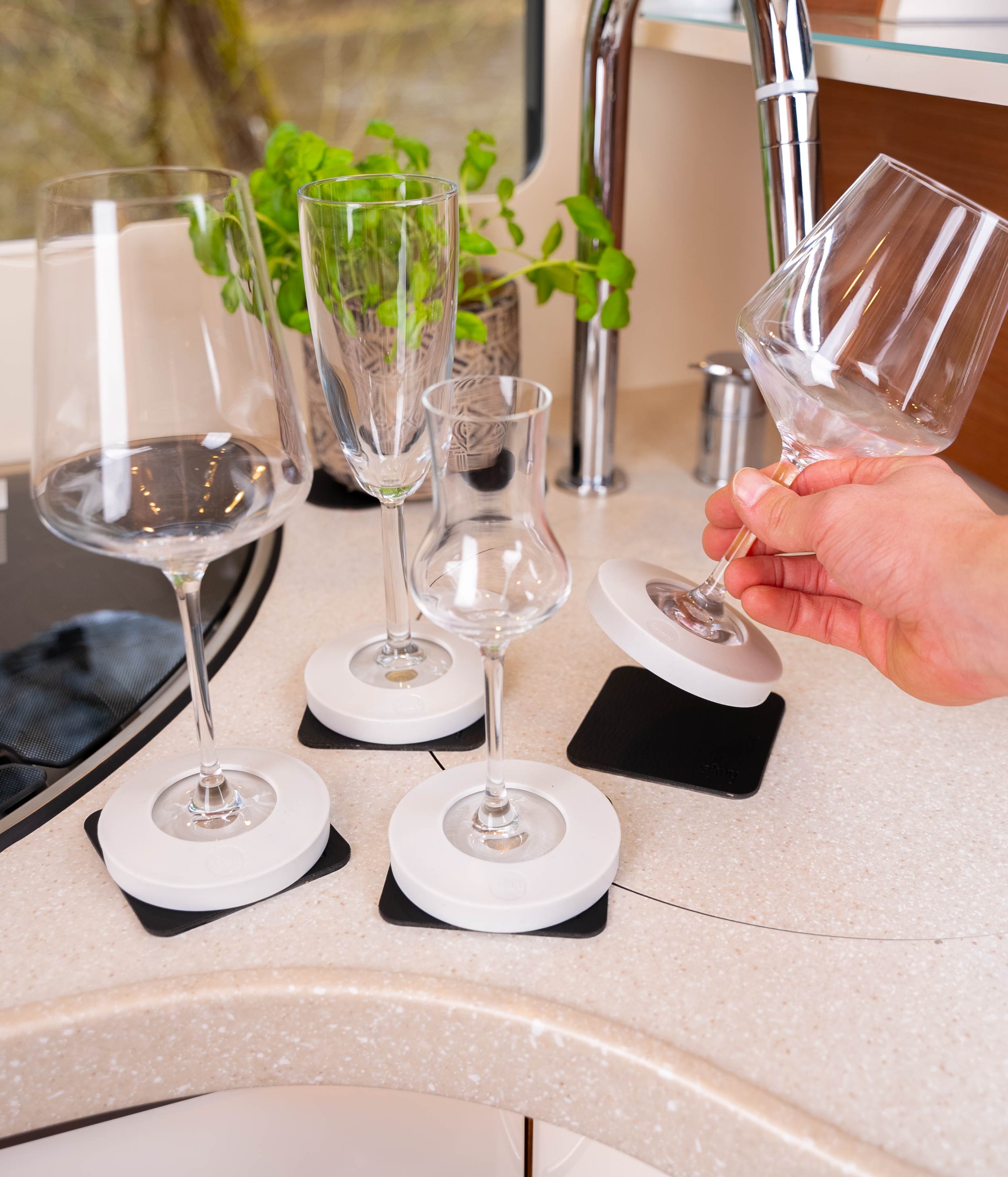 Glasses that are retrofitted with magnetic adapters with silwy