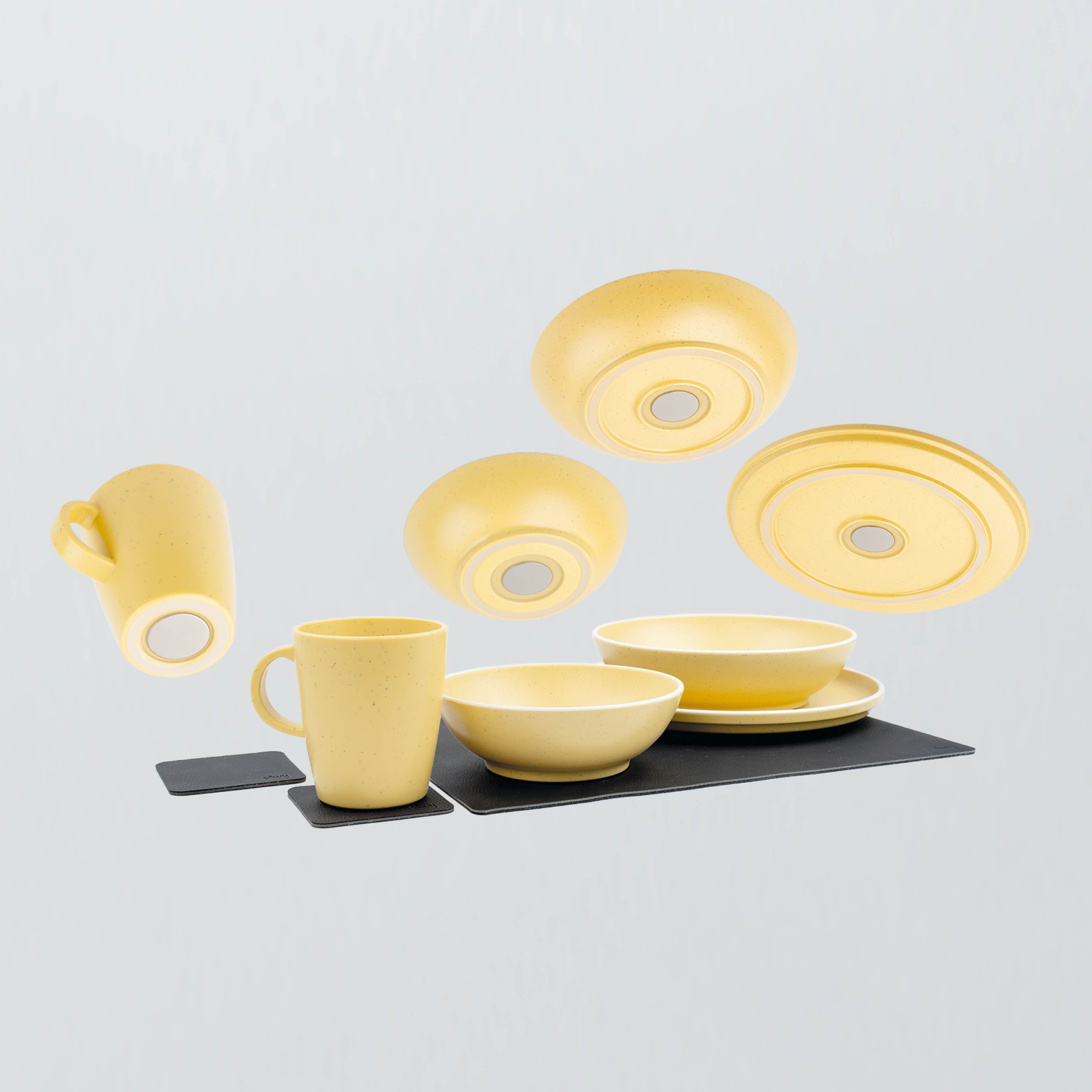 Magnetic plastic set yellow cut-out image