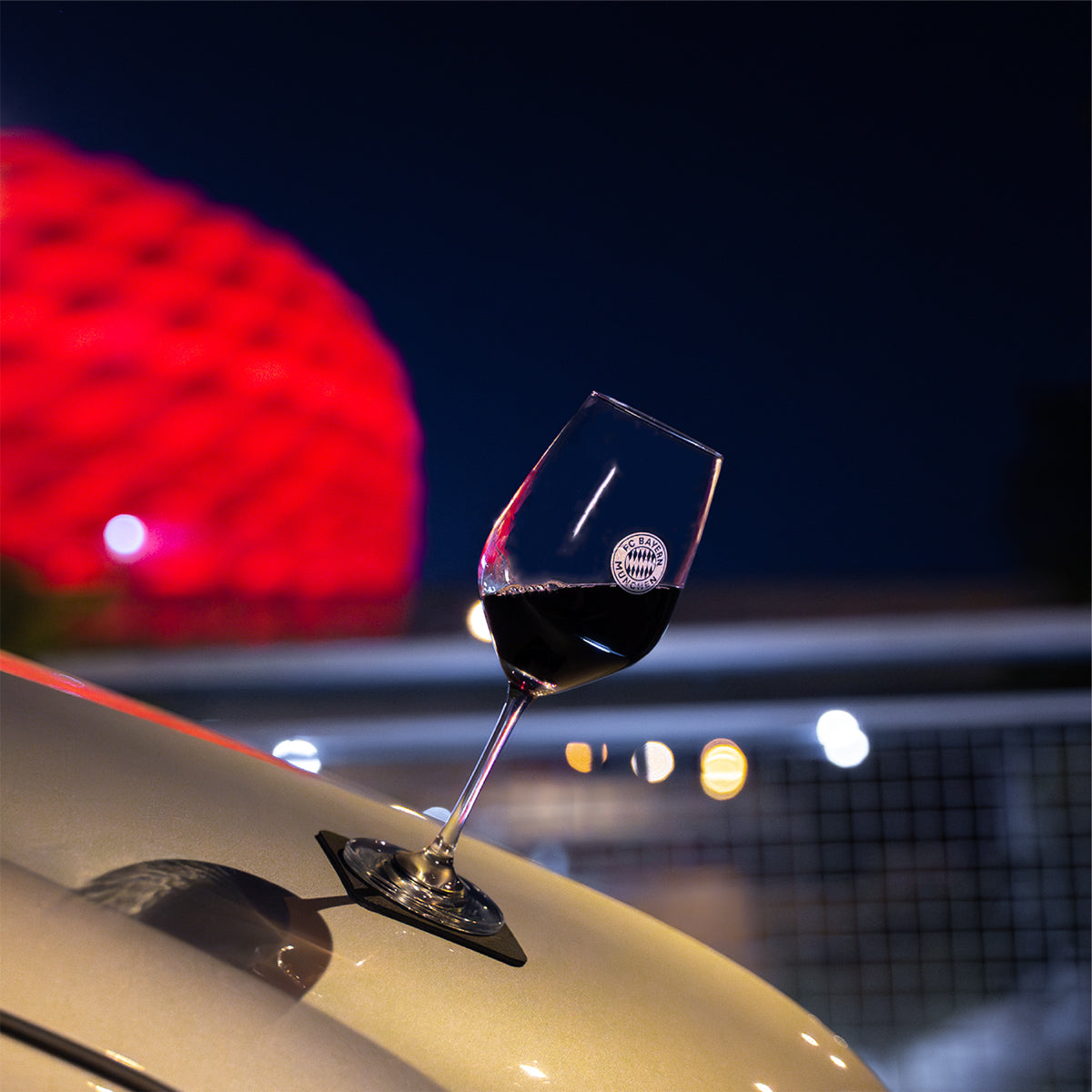 wine FCB in front of arena 