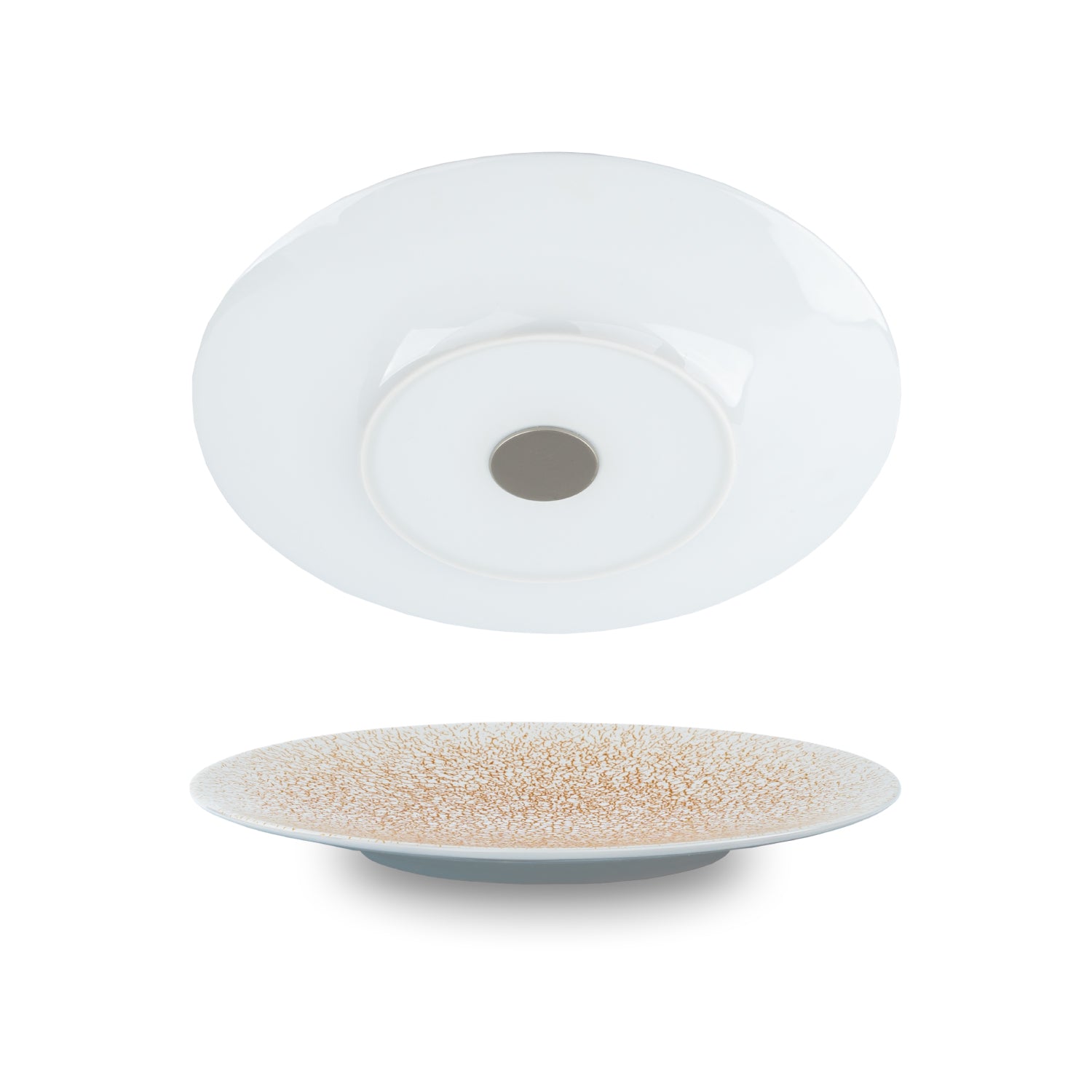 Free-standing magnetic porcelain plate Apricot in a set of two