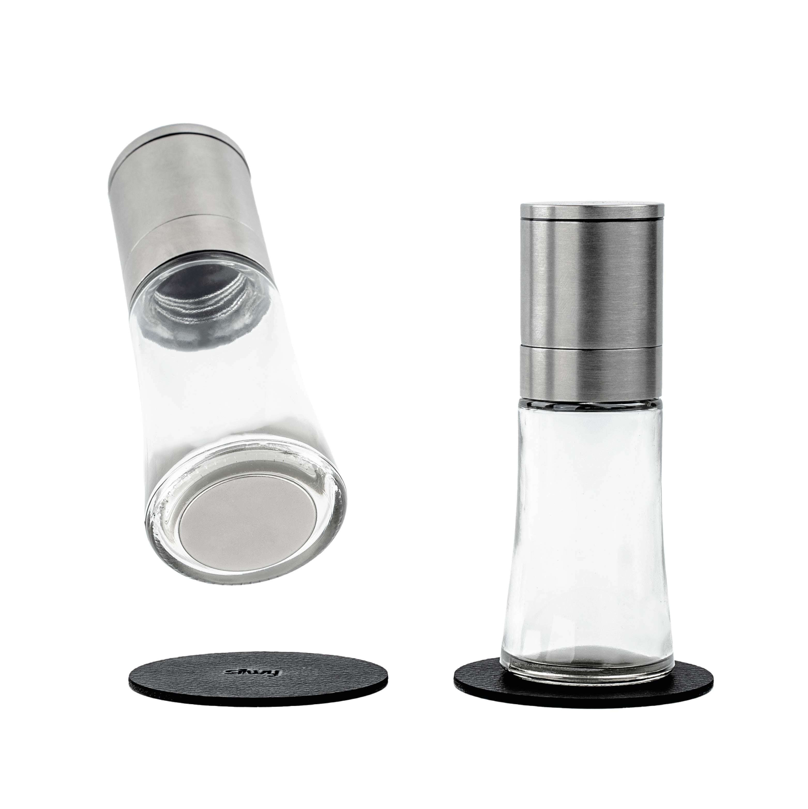 Magnetic spice mills with pads in a set of two