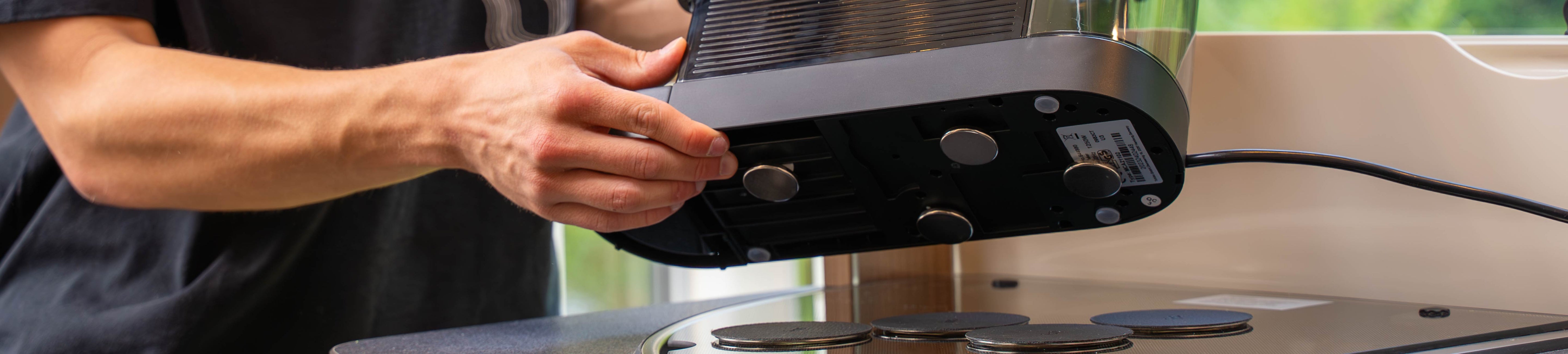 Coffee machine with power magnets are combined with Metal-Nano-Gel-Pads