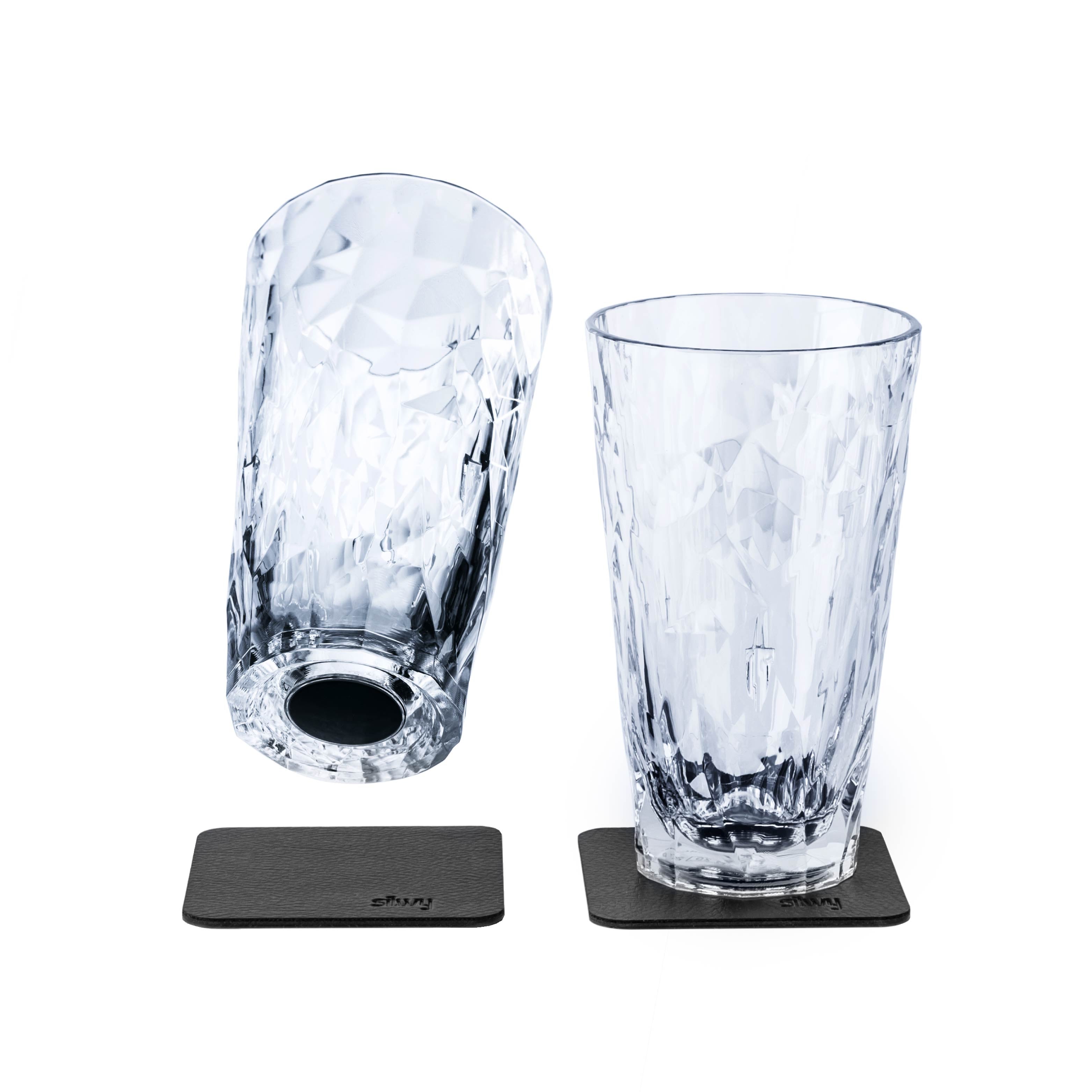 Cut-out Magnetic plastic glasses Longdrink on the pads