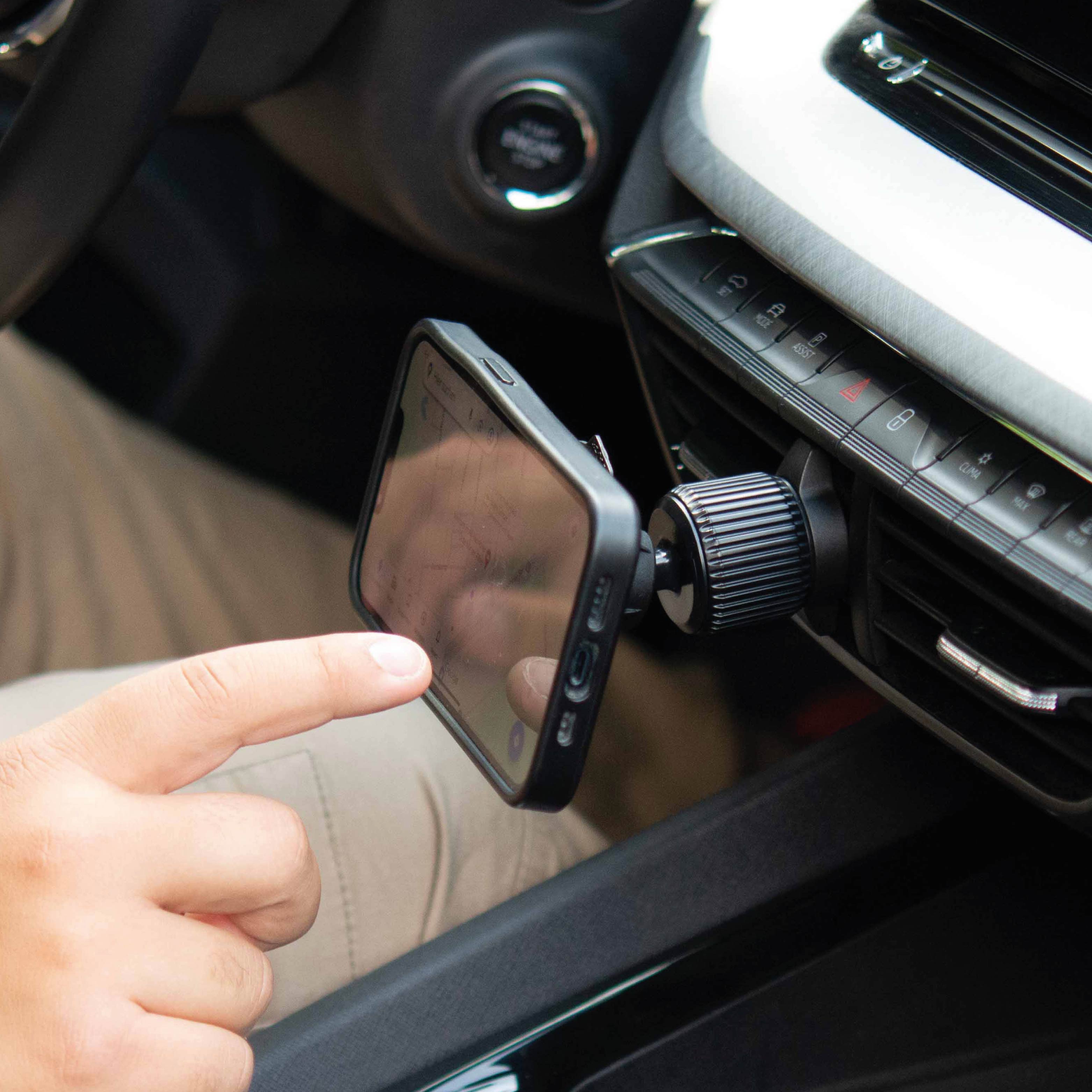 Magnetic VACUUM cell phone holder UNIVERSAL for car ventilation grille incl. magnetic VACUUM patch