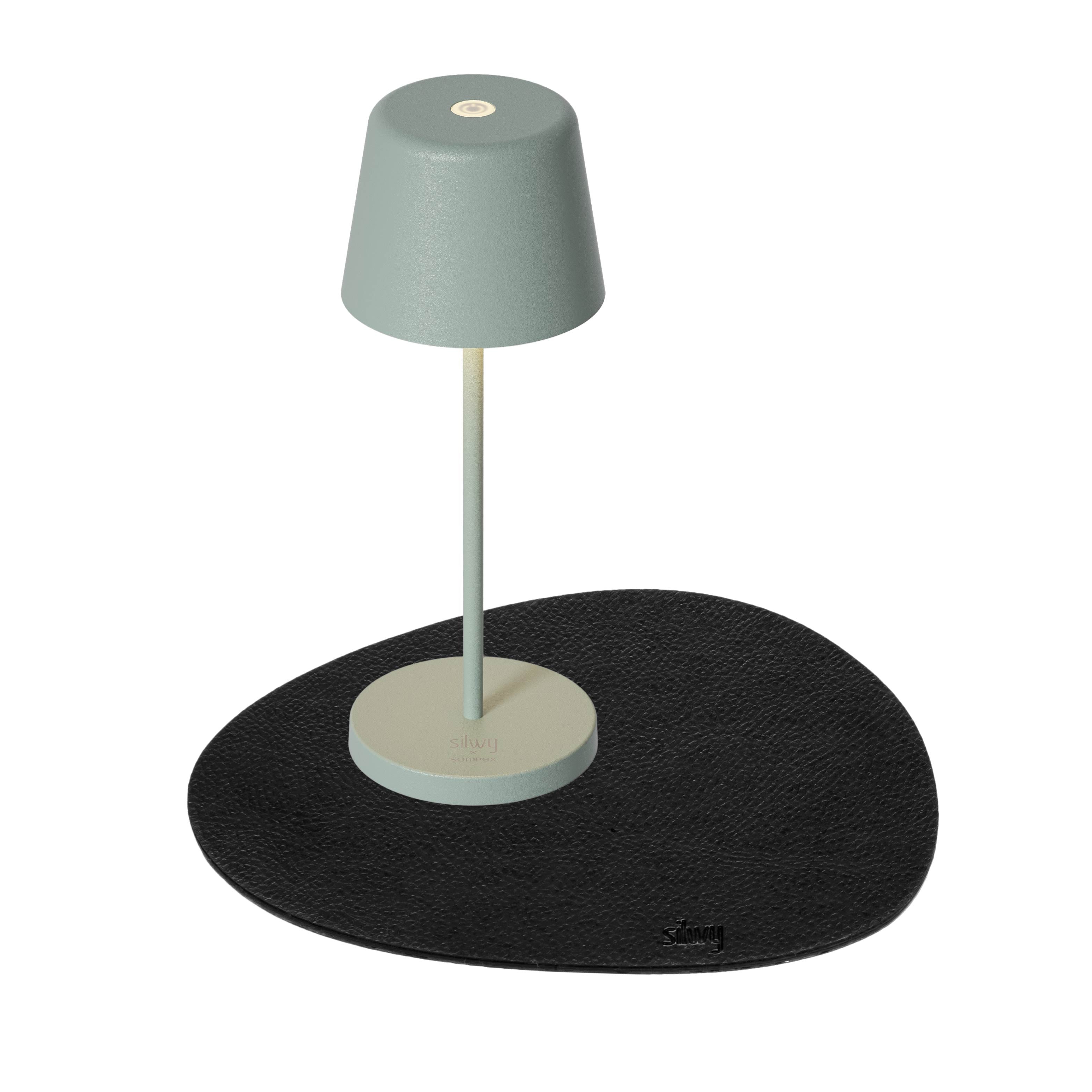 Magnetic lamp Monaco olive on accompanying placemat 