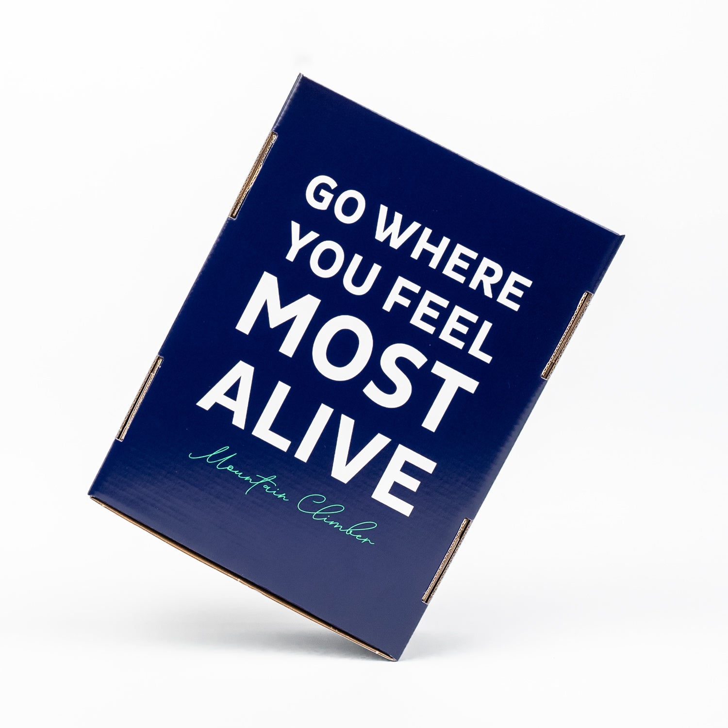 Packaging Mountain Climber "Go where yo feel most alive" 