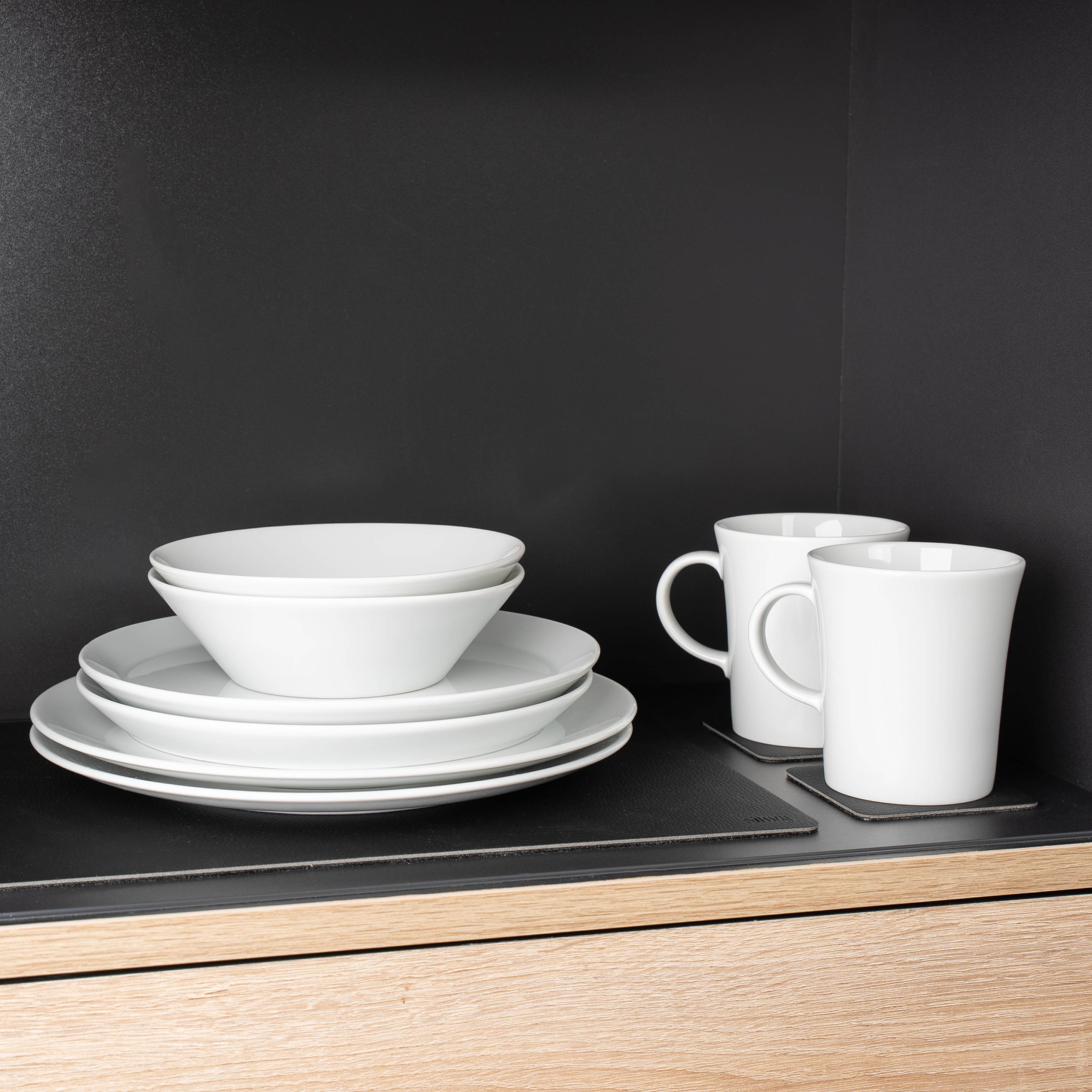 Magnetic porcelain set white cabinet
