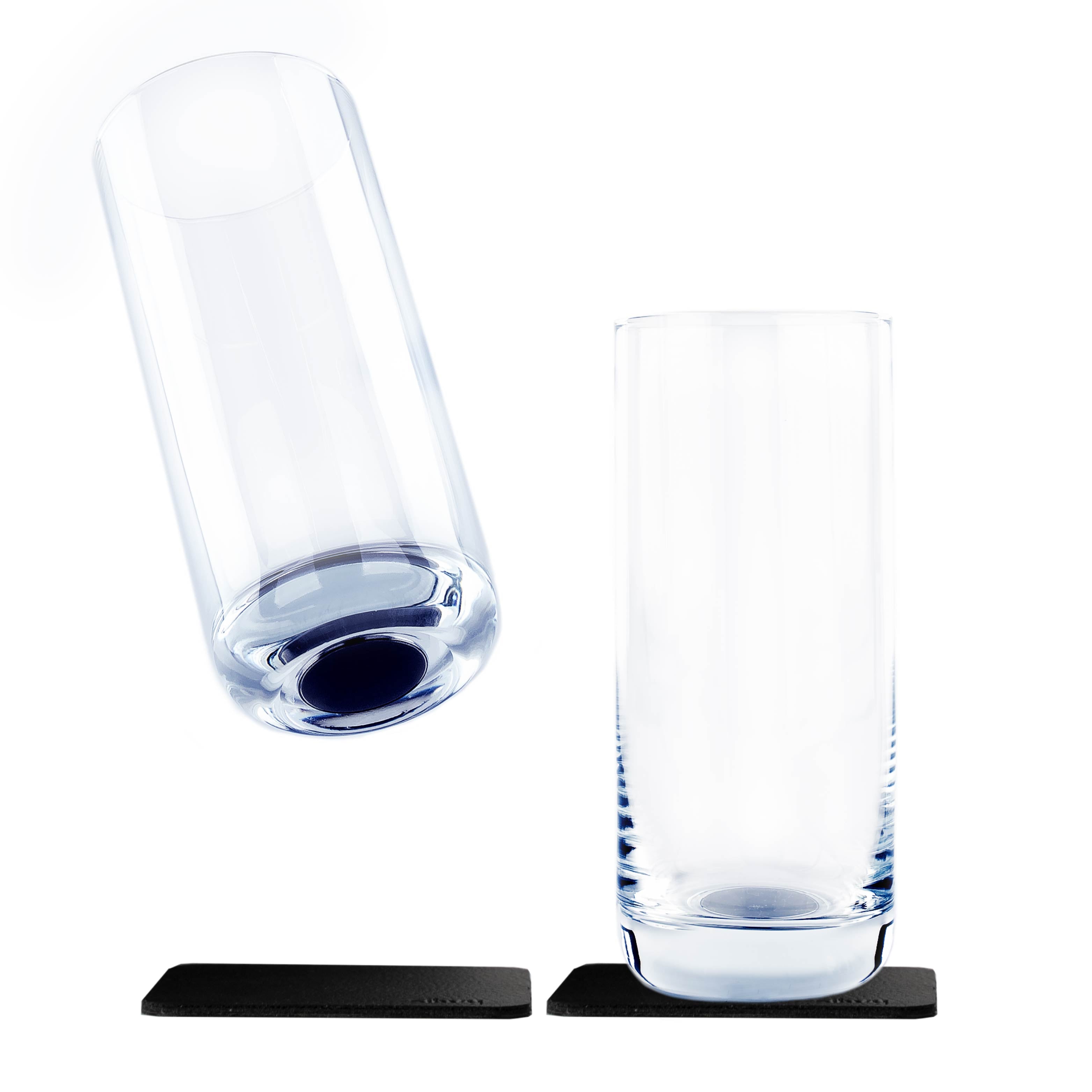 free plate Magnetic crystal glasses longdrink on pads