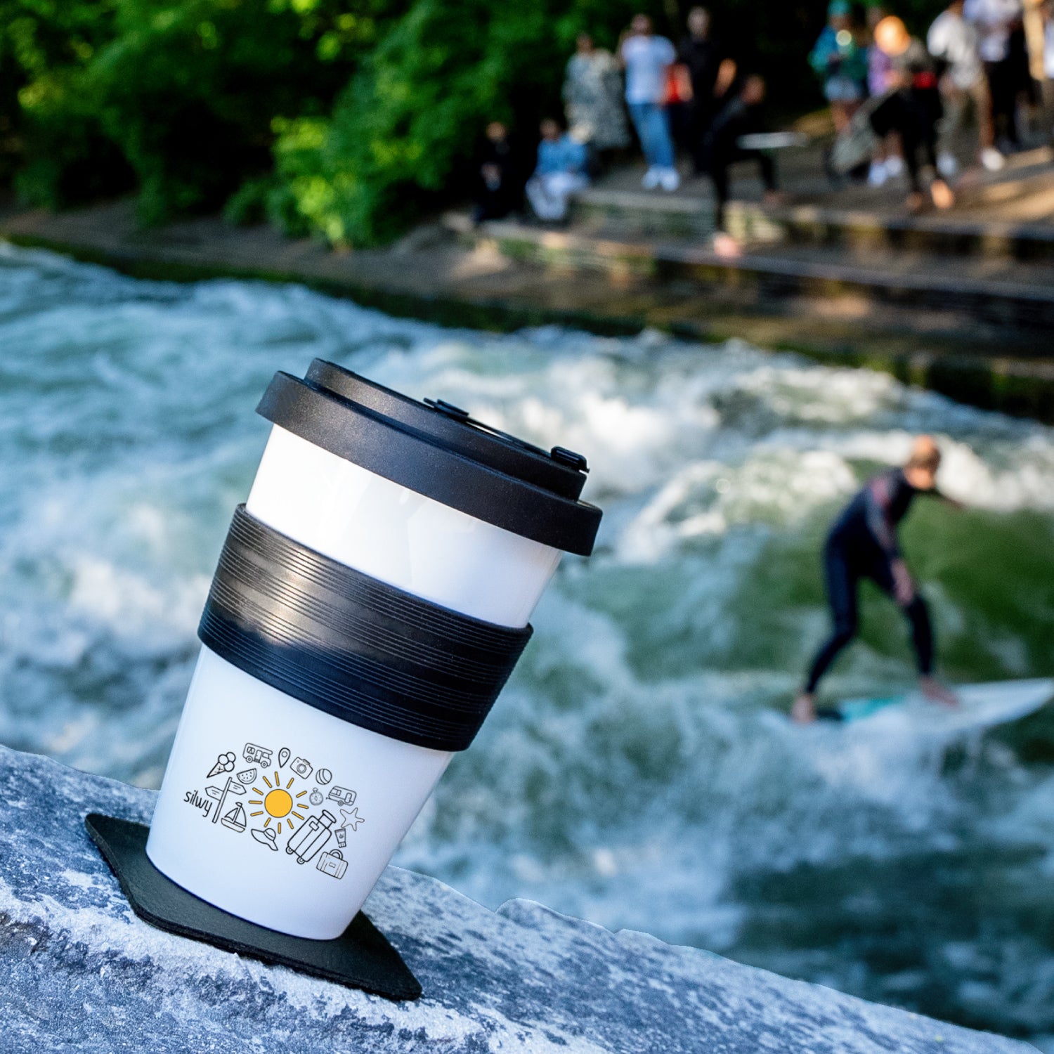 Magnetic porcelain TO-GO-CUP SUMMER