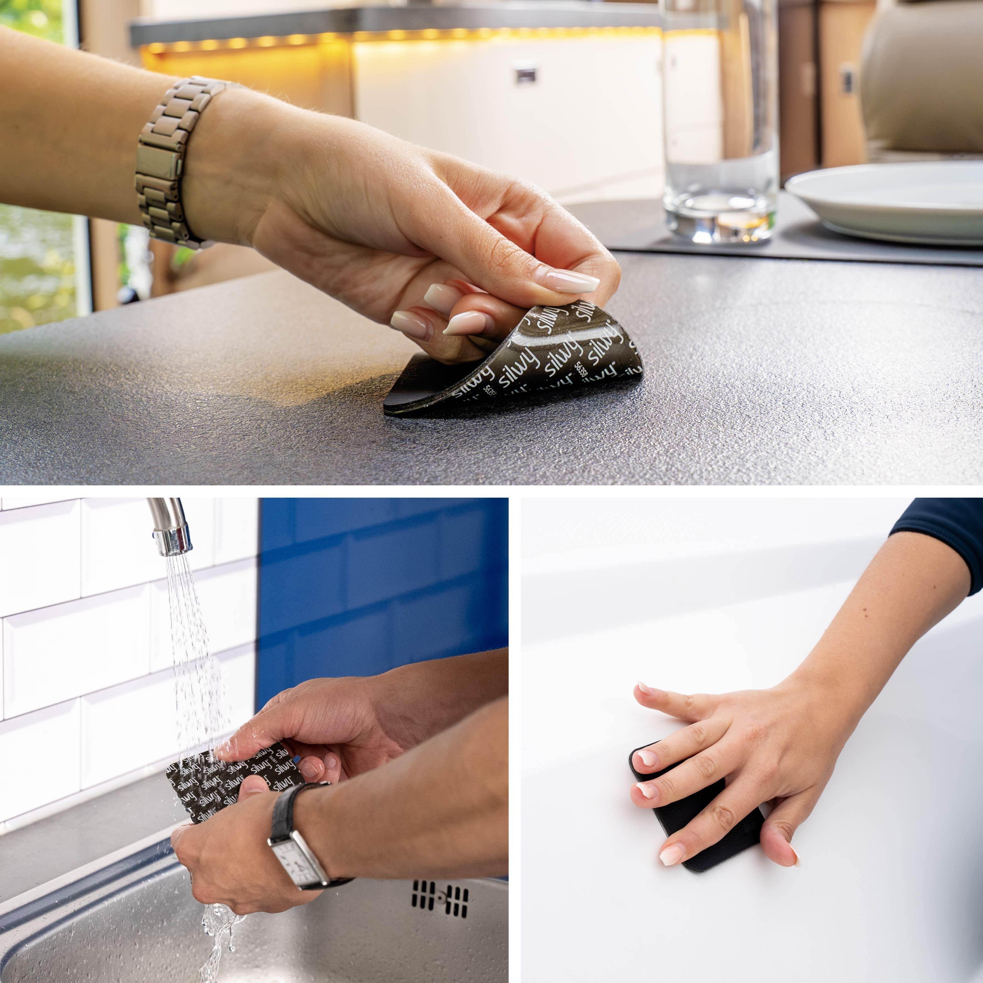 The metal-nano-gel-pad can be removed at any time without leaving any residue and washed off with clear water 