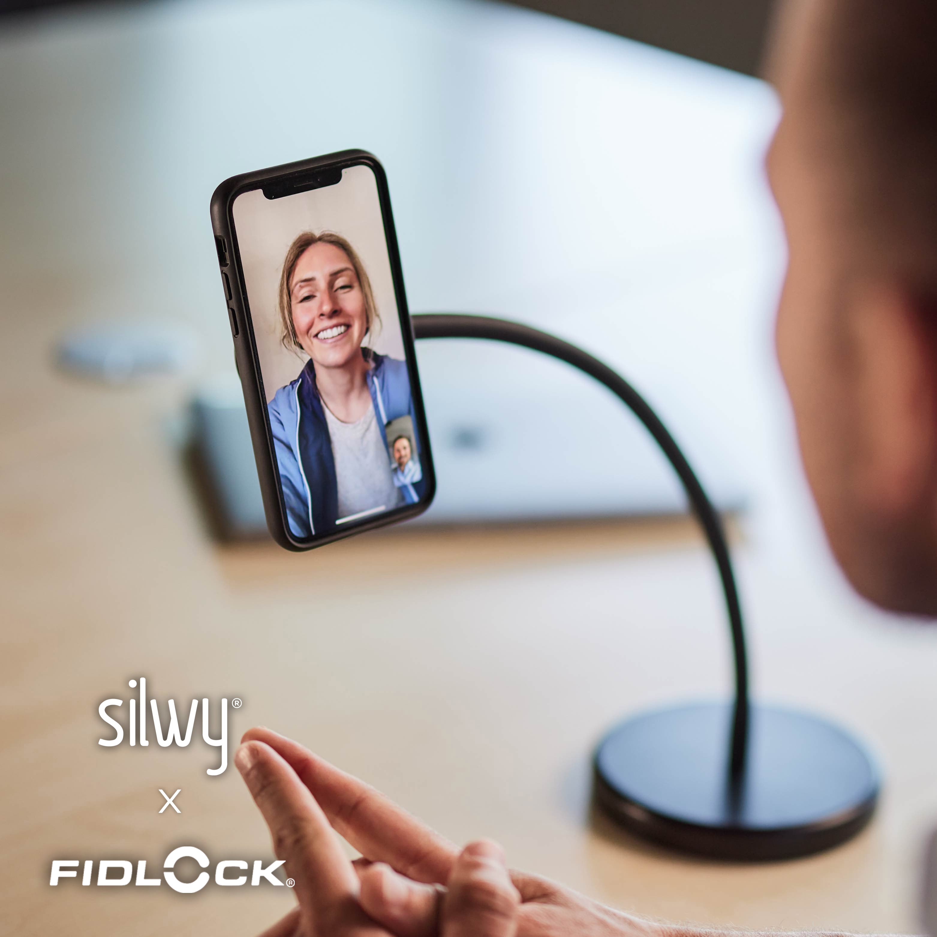 Magnetic cell phone holder FIDLOCK VACUUM desk flex