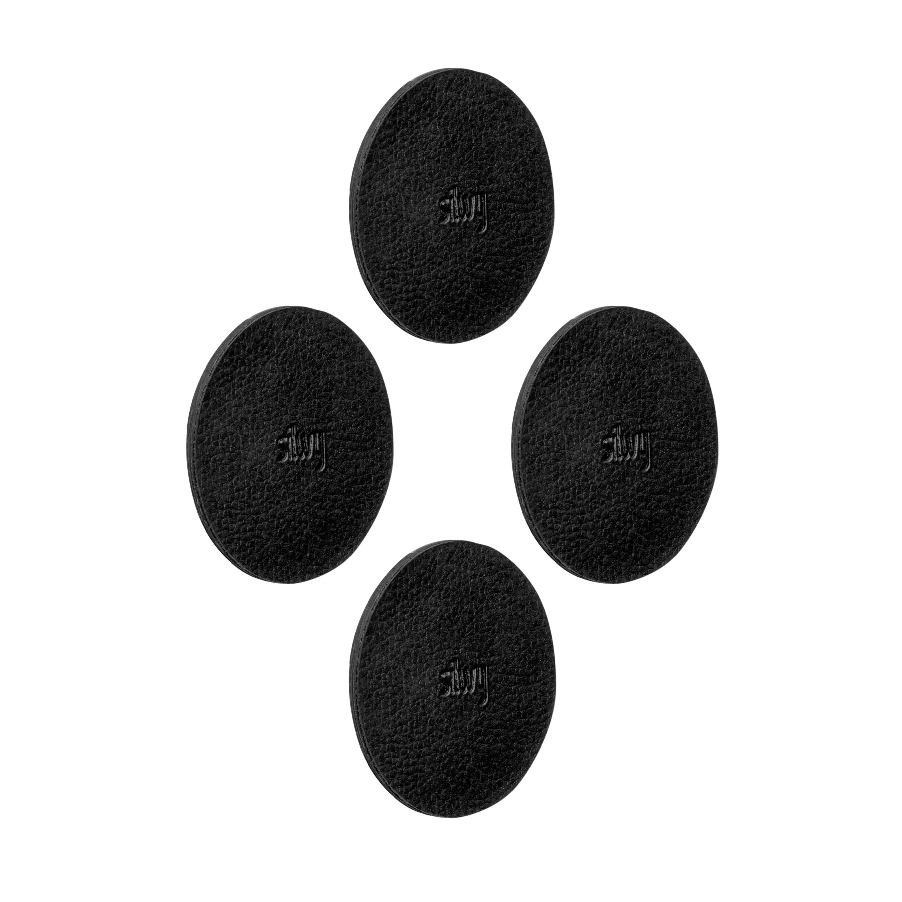 4 round Metal-Nano-Gel-Pads in black 