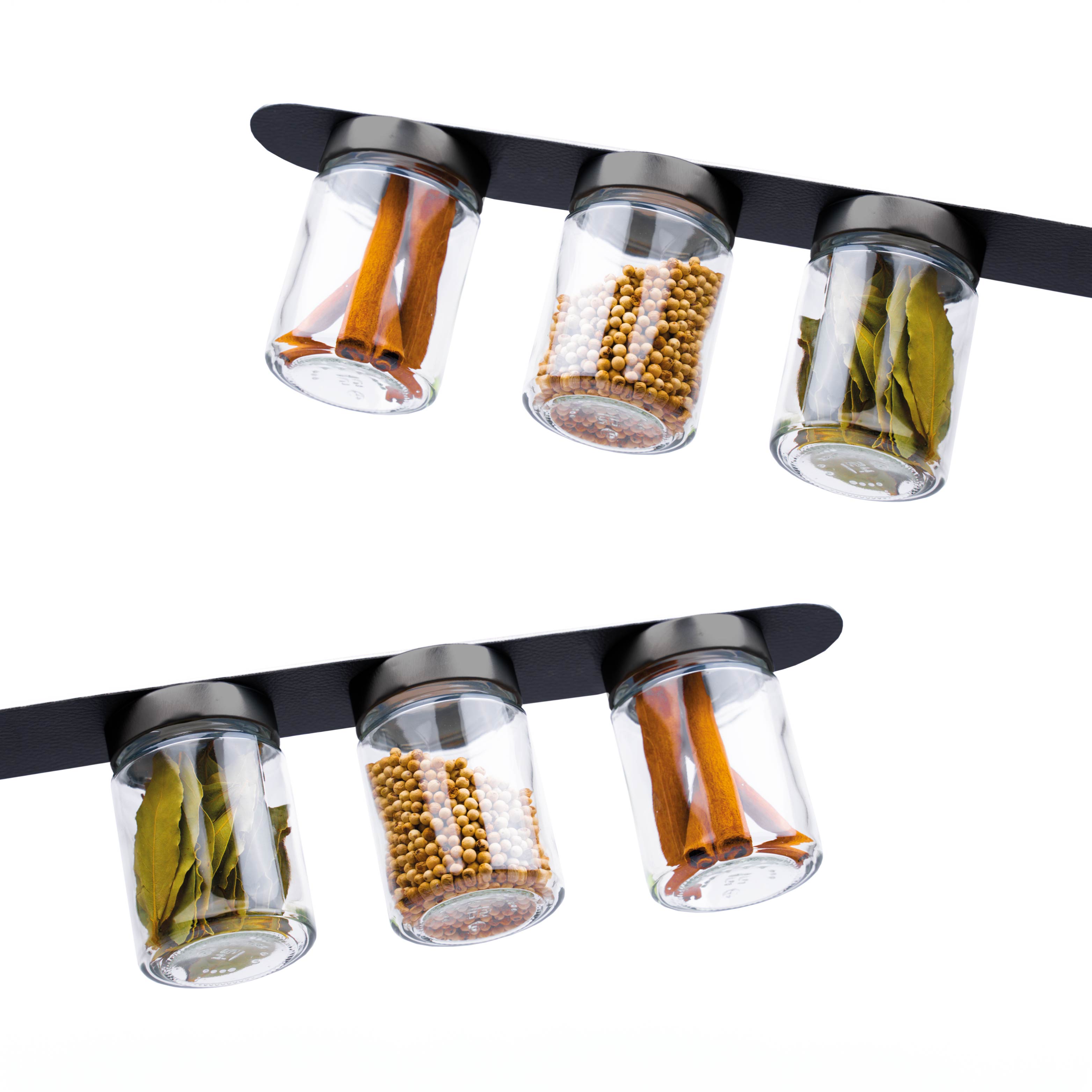 Magnetic deli jars mounted on stripset of 6 with strips)