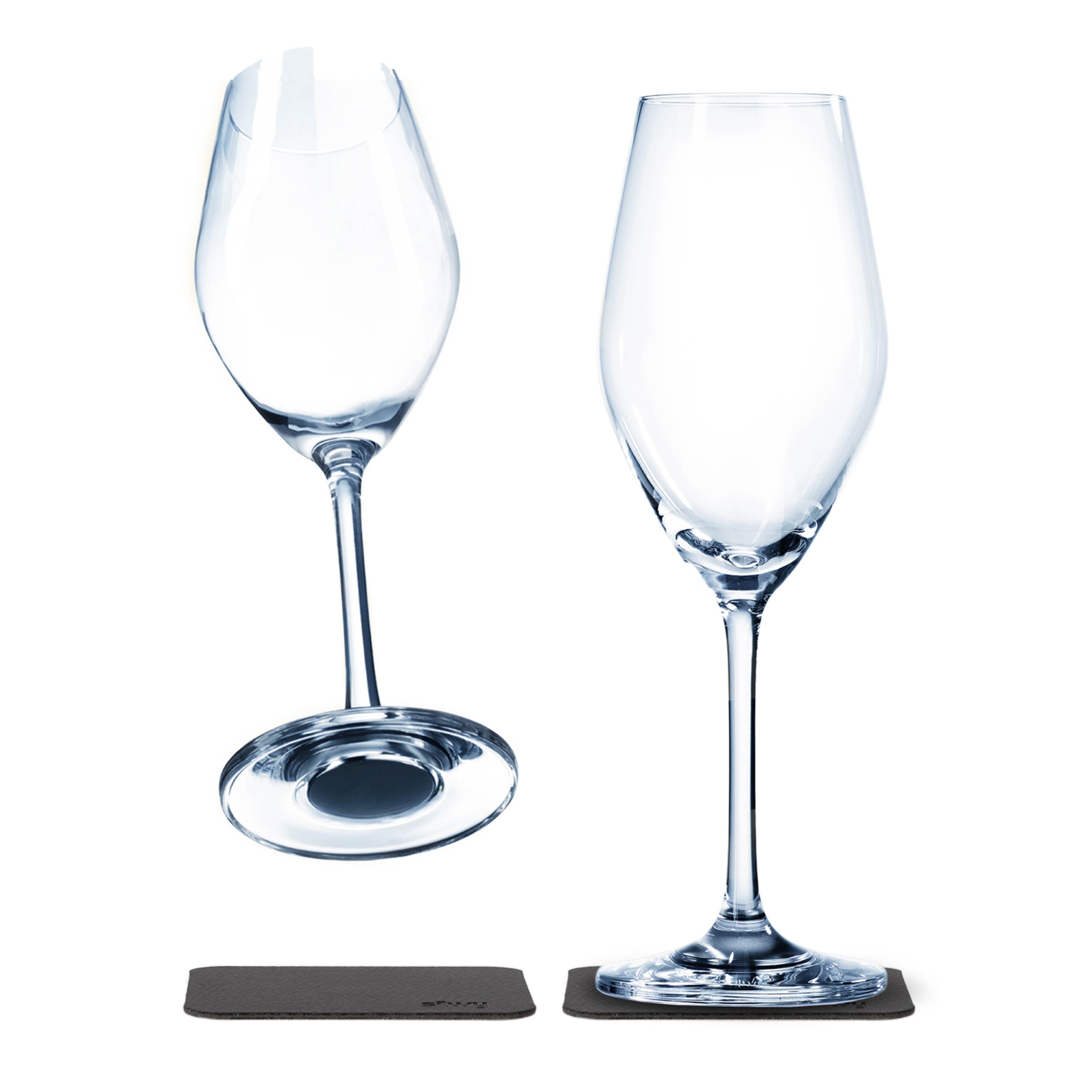 Crop two Magnetic crystal glasses champagne