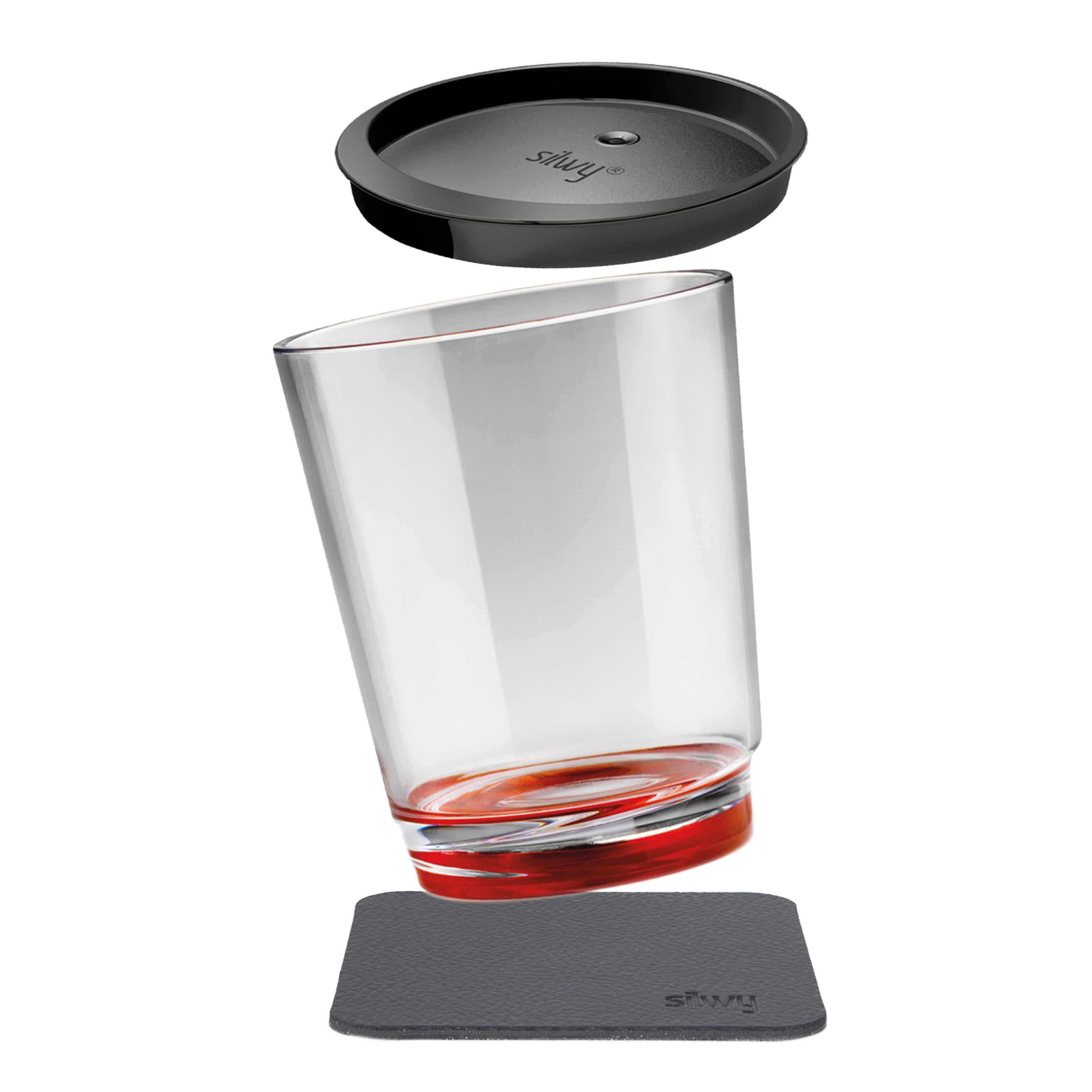 Magnetic drinking cup Triple Red with accompanying Metal-Nano-Gel-Pad 