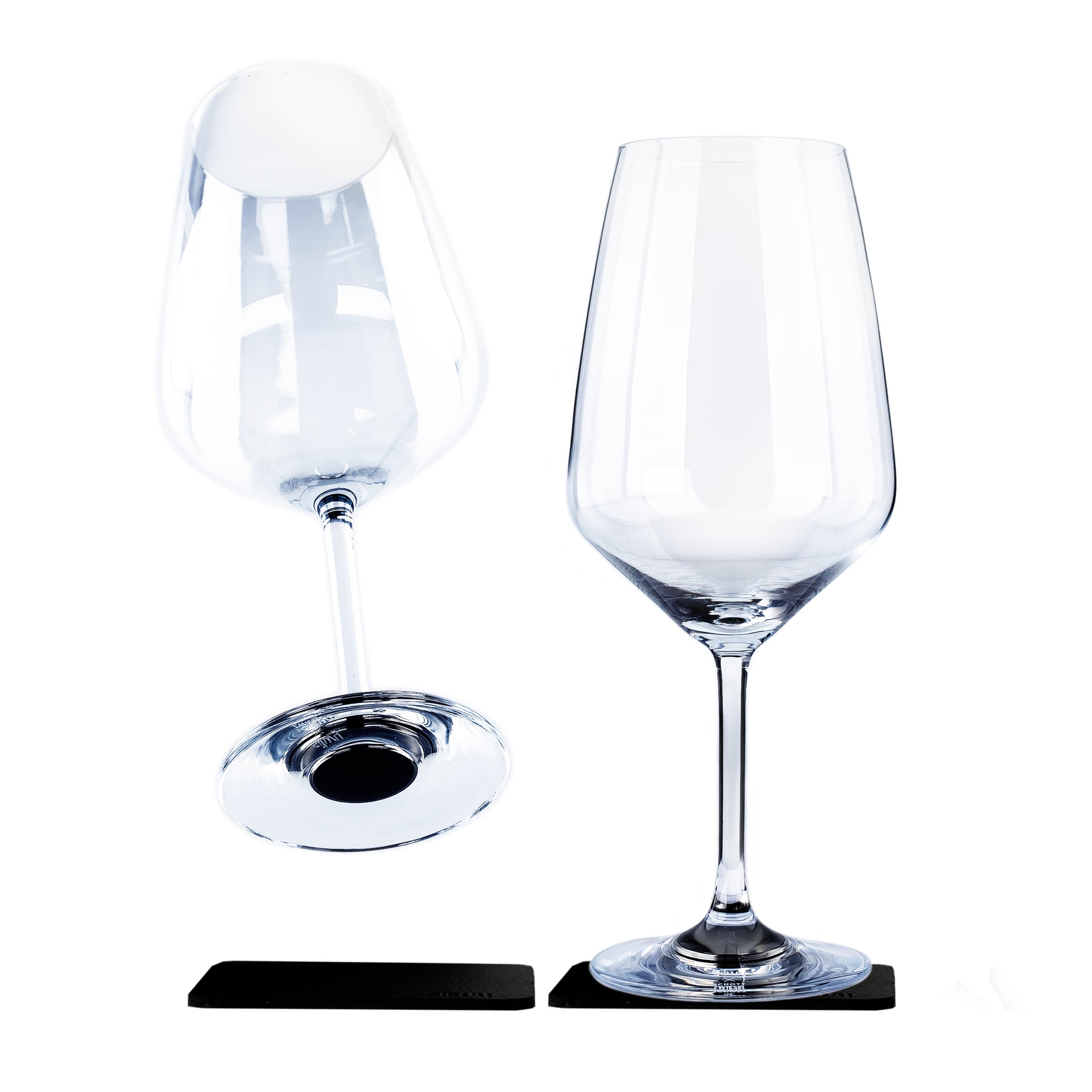 Magnetic crystal glasses wine Bordeaux on pads, cut-outs