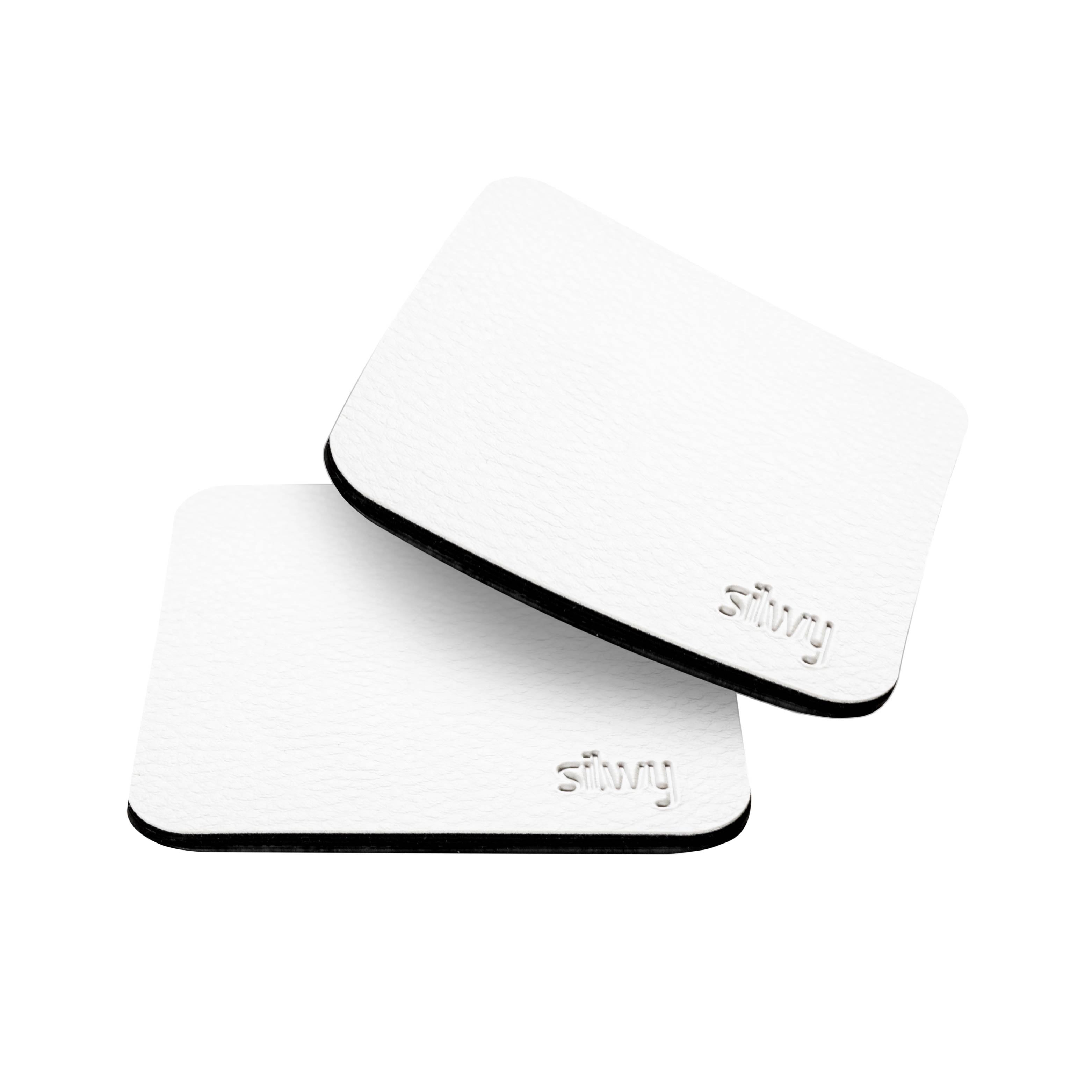 two square Metal-Nano-Gel-Pads in white